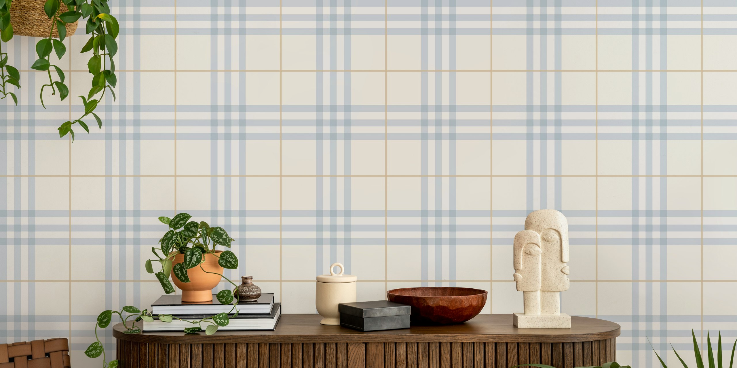 Papier peint écossais urbain moderne dans une pièce