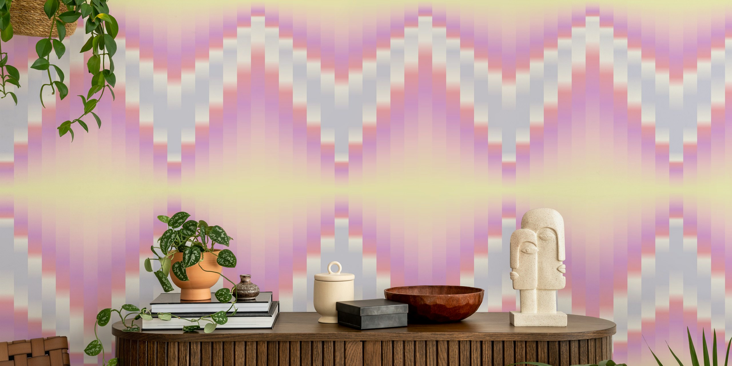 Lilac blurred zigzag pattern wallpaper