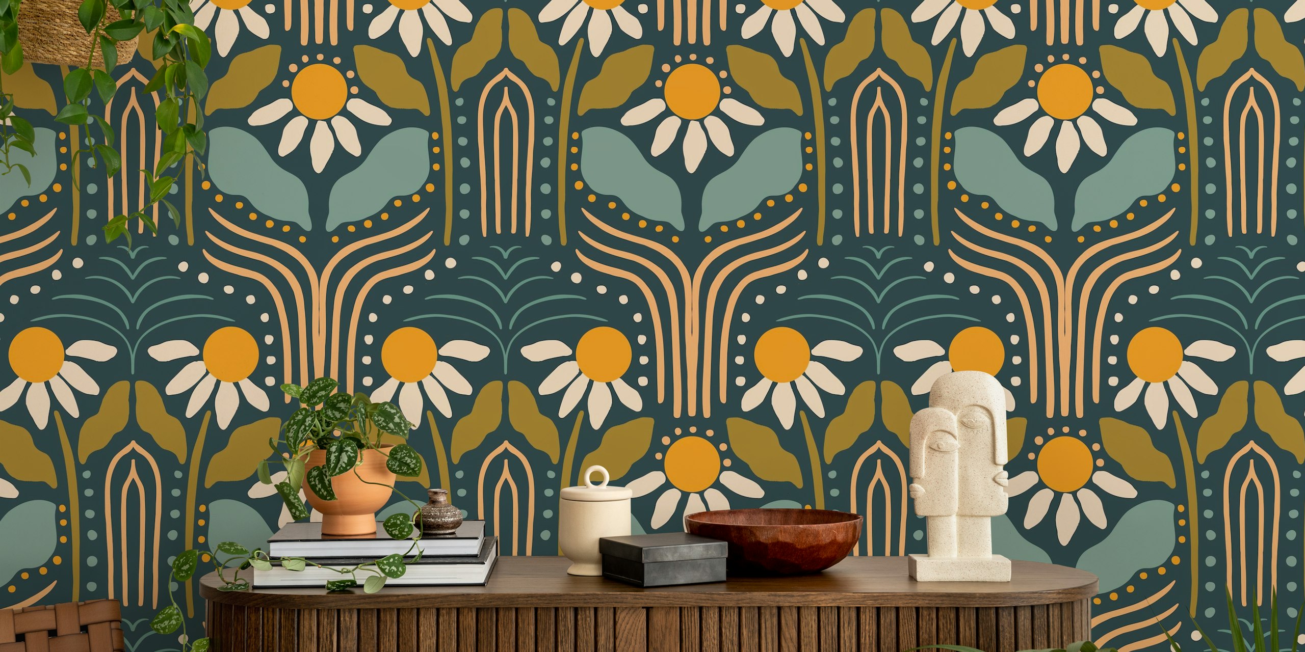 Field Of Daisies tapeta w pokoju