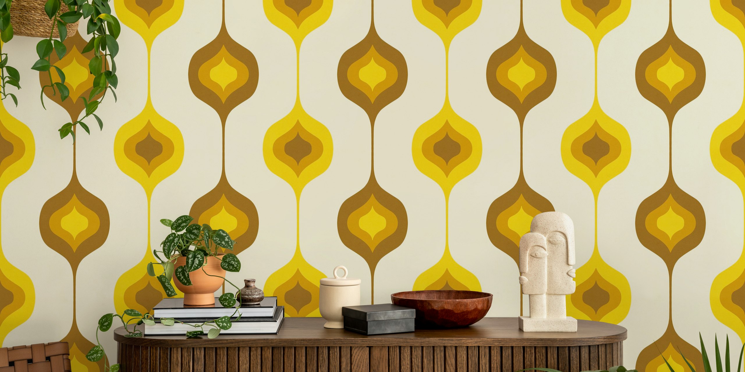 Retro Ornaments VII wallpaper in a room