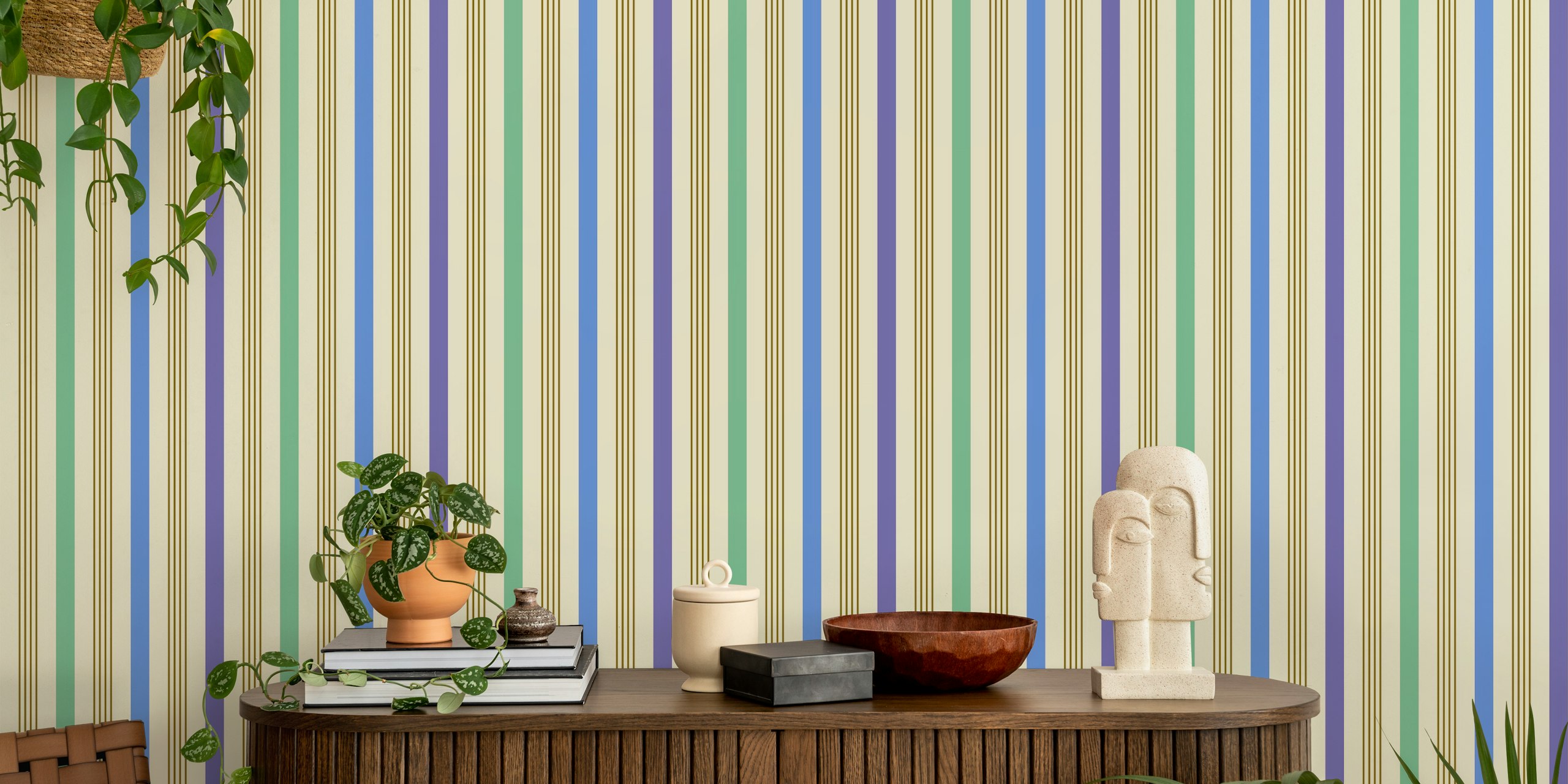 Happy retro Stripes Tapete in einem Zimmer