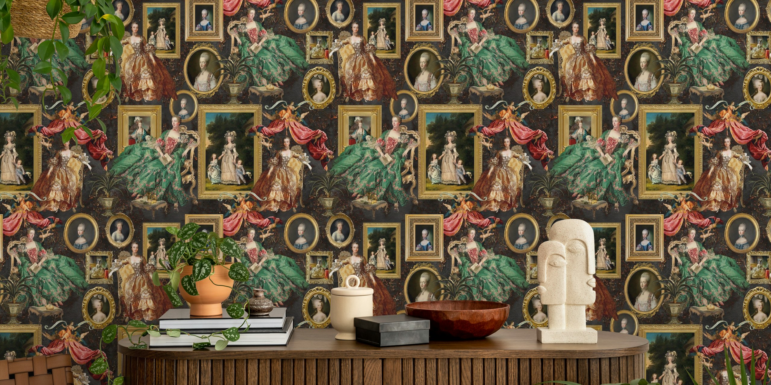 Σχεδιασμός ταπετσαρίας Rococo museum σε ένα δωμάτιο