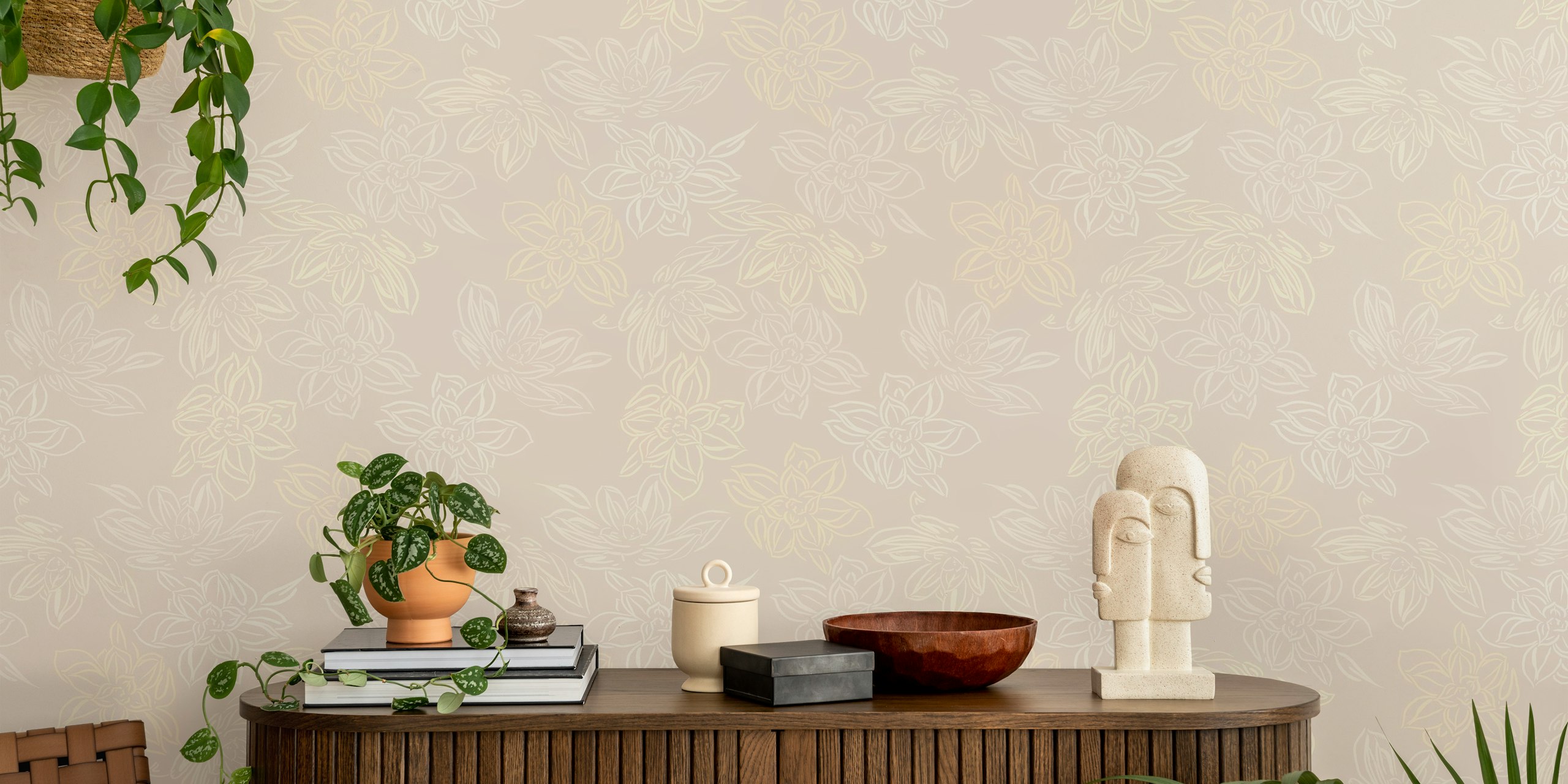 Lotus Bloom wallpaper displayed in a room