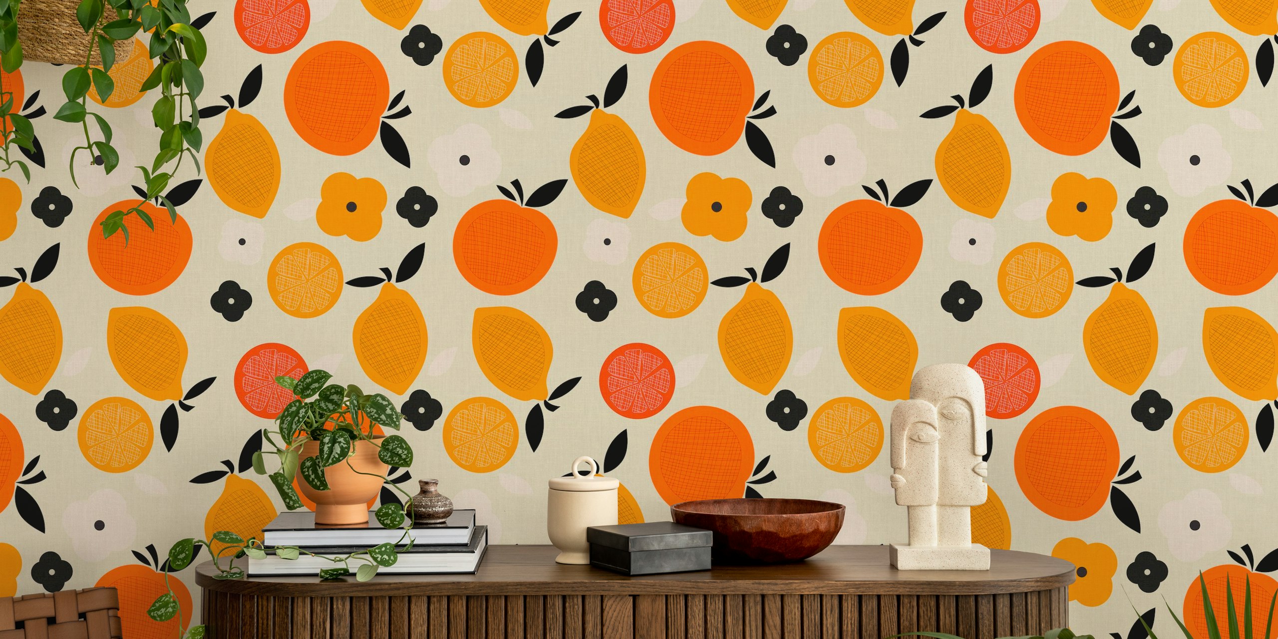 Värikäs wallpaper huoneessa