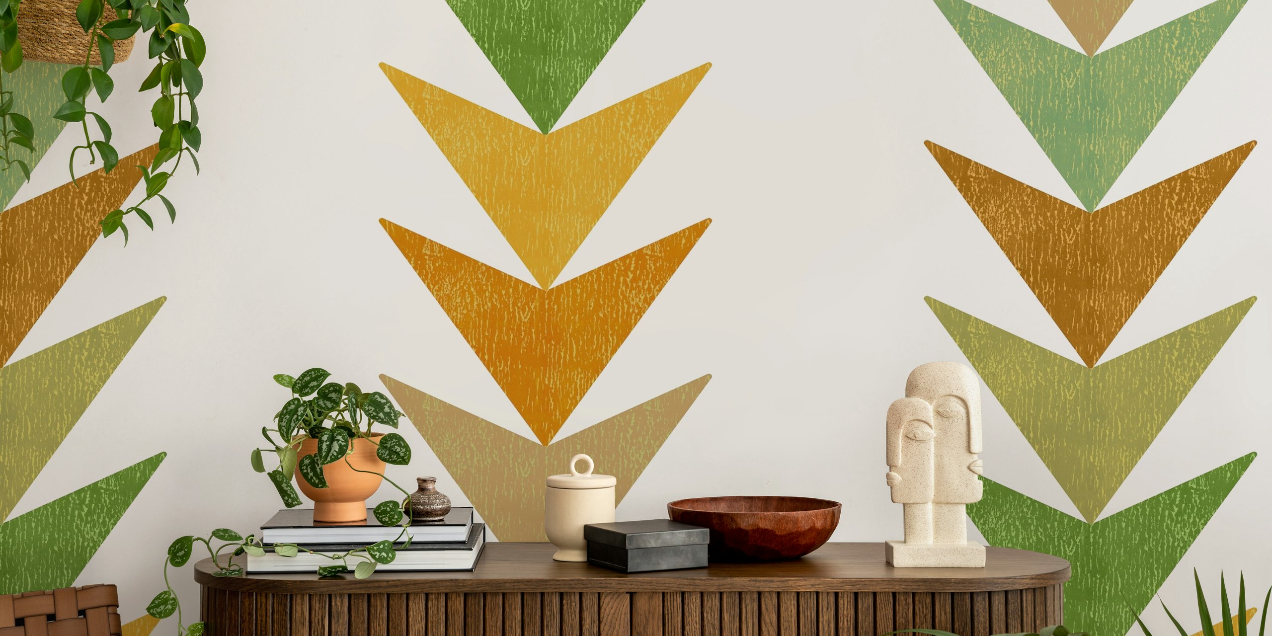 Papel de parede Arrows Stripes em um quarto
