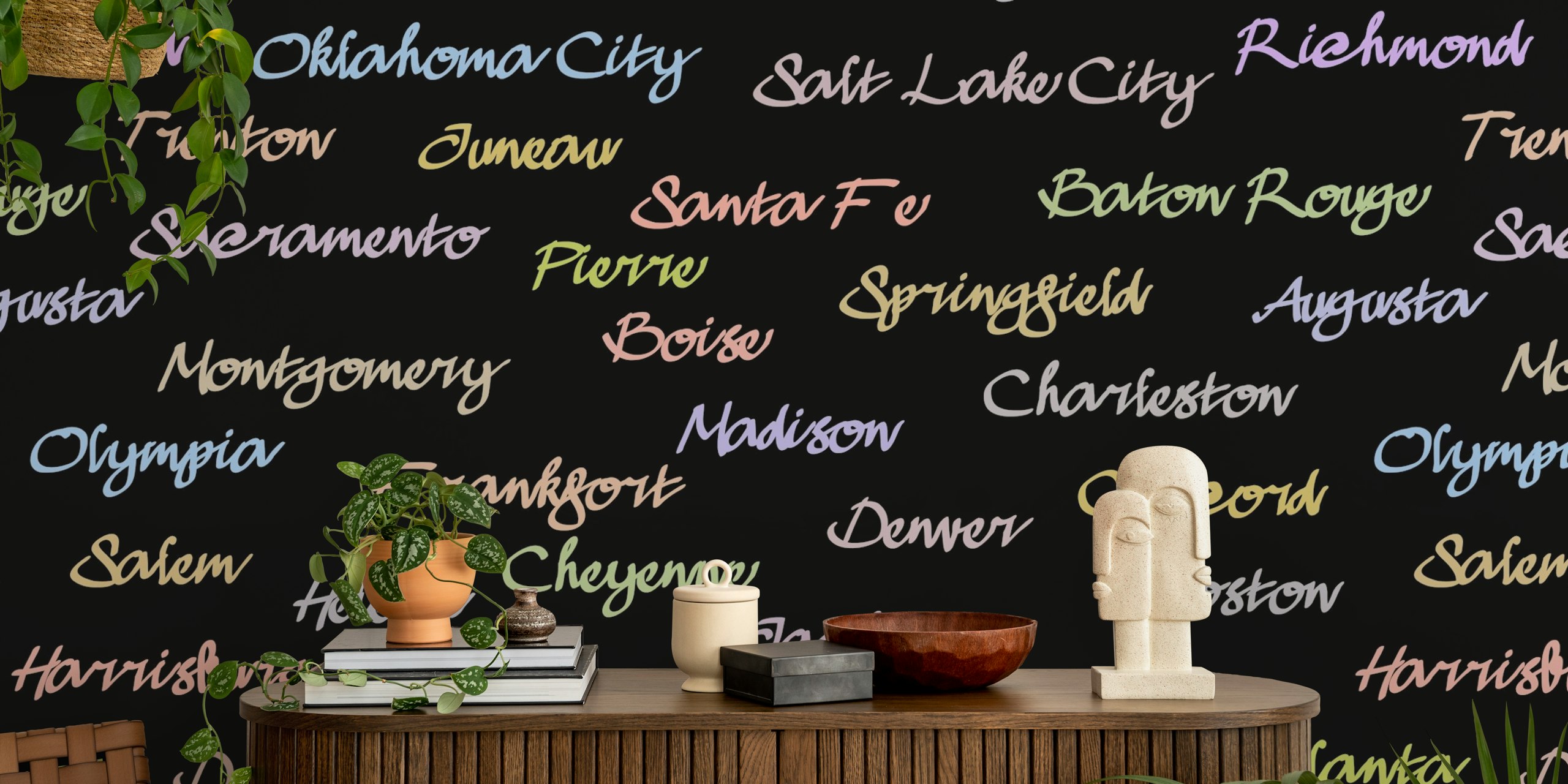 Behangontwerp met State Capitals in the United States 3