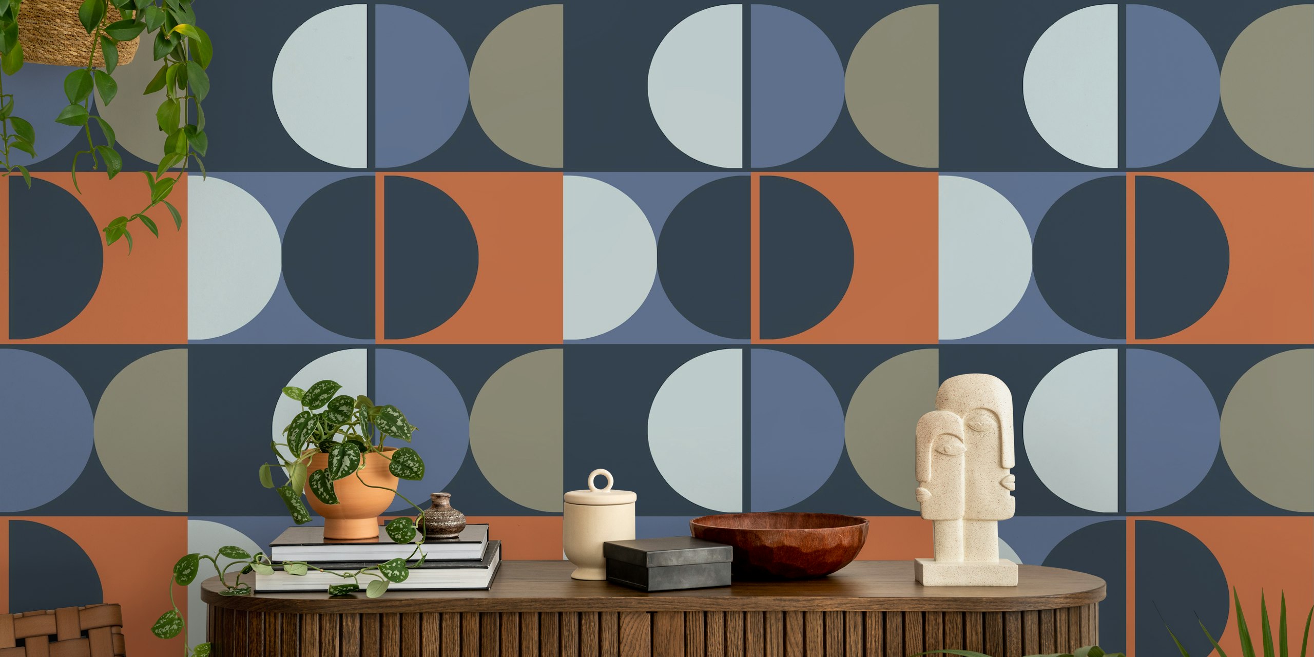 Play - Blue Nova design per carta da parati in una stanza