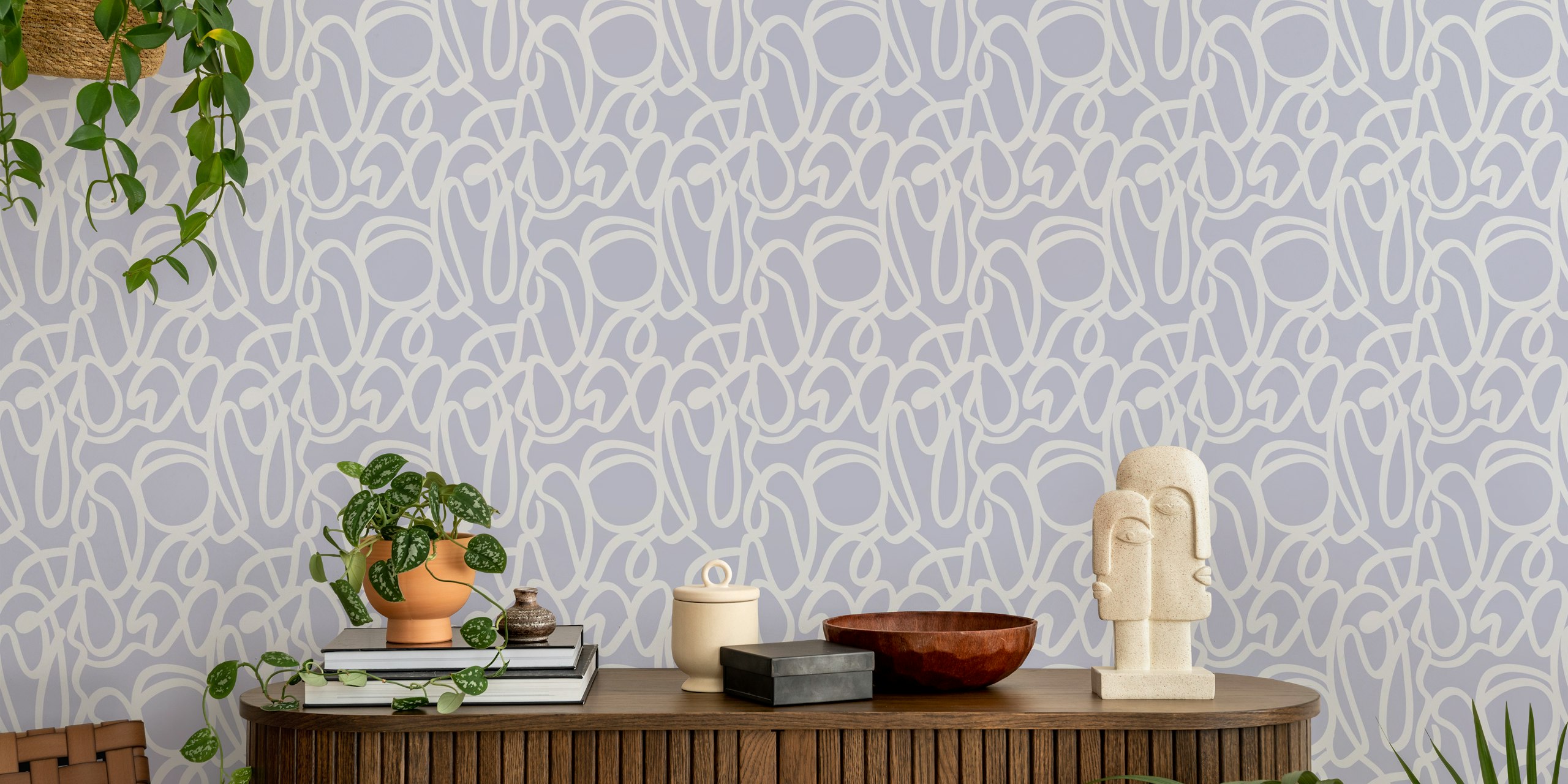 Ταπετσαρία Minimal Pattern 1 σε ένα δωμάτιο