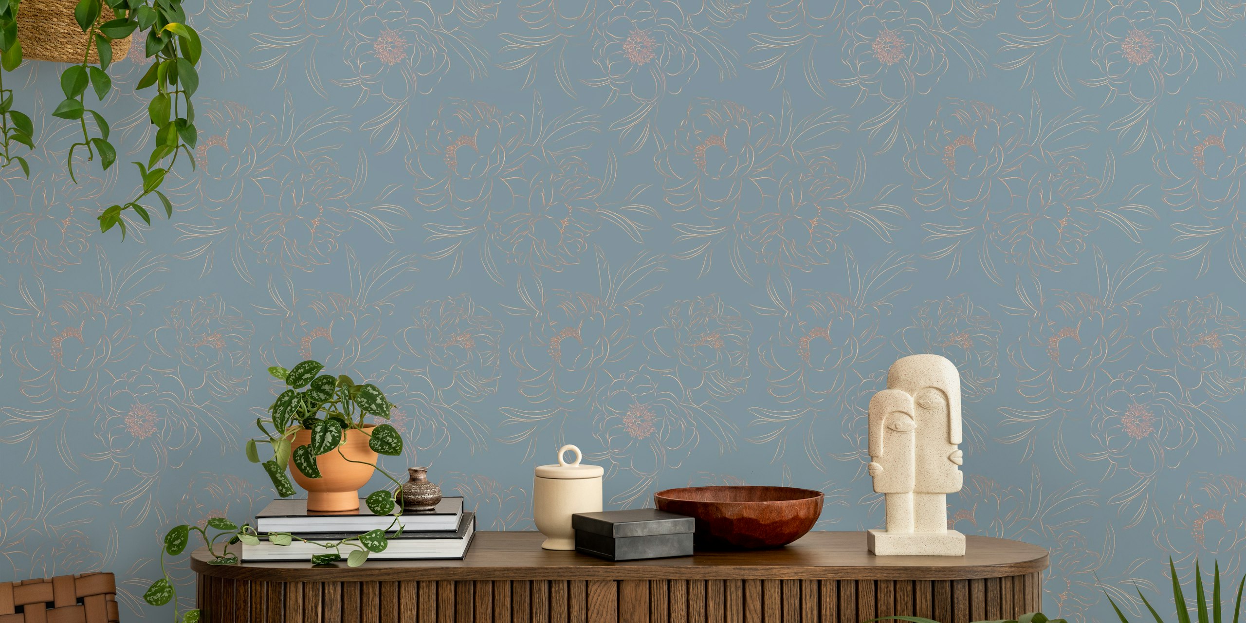 Dahlia Petal Paradise wallpaper in a room