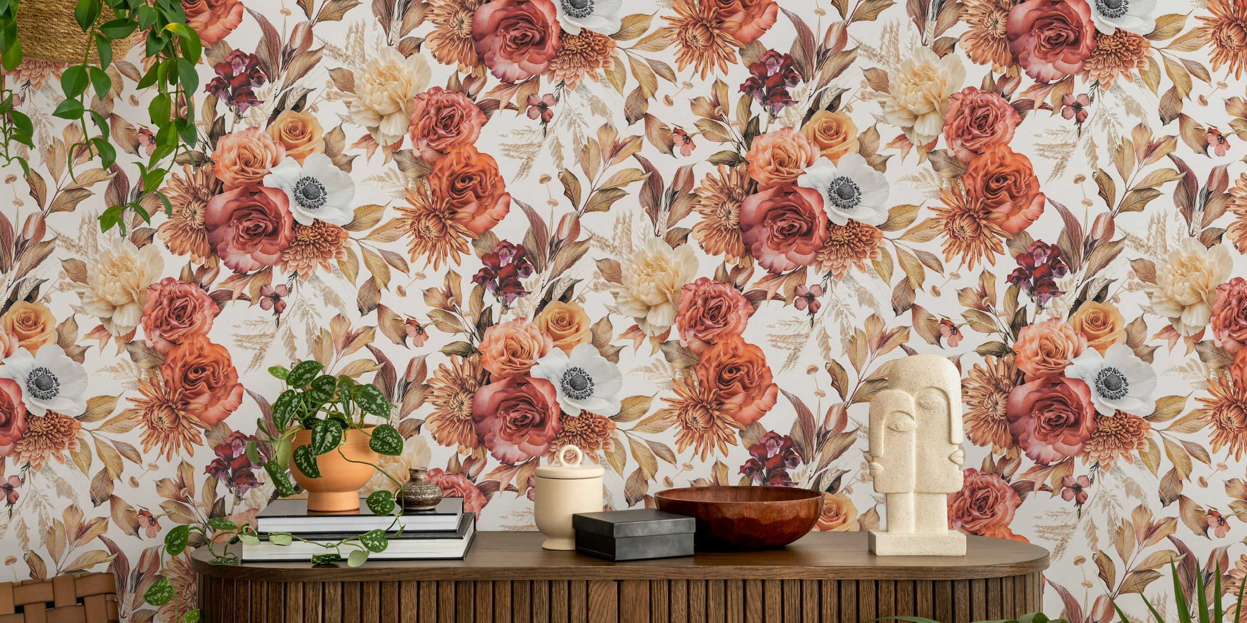 Bloemenbehangontwerp met Sunkissed Petals