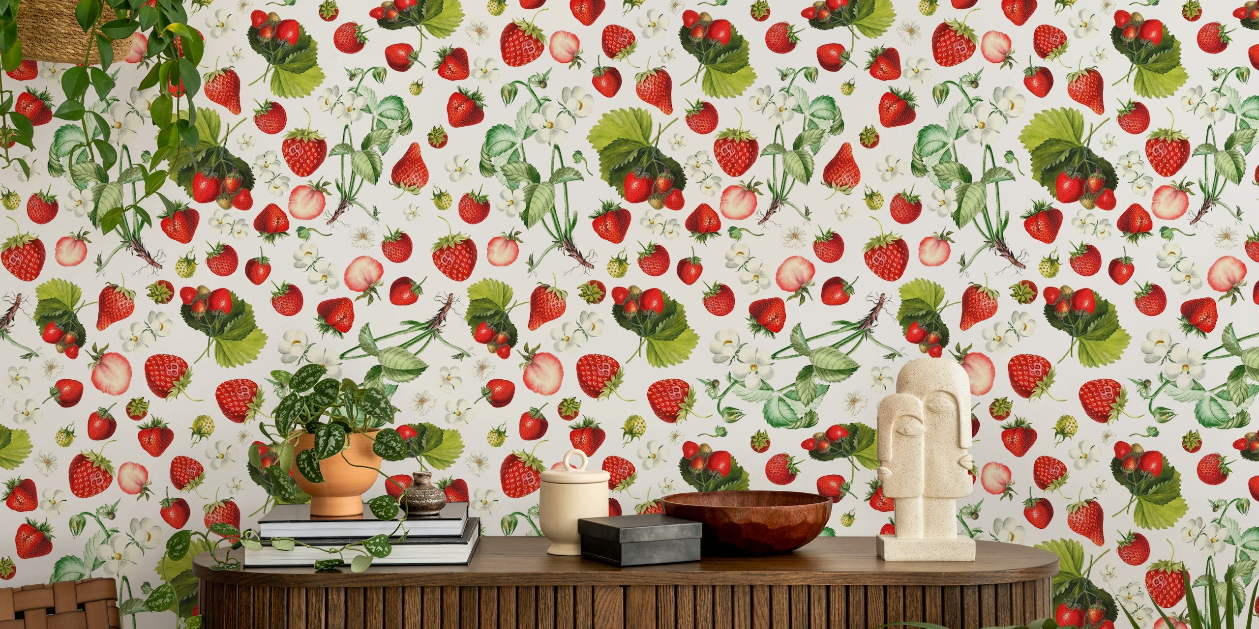 Strawberry Love 1 ταπετσαρία σε ένα δωμάτιο