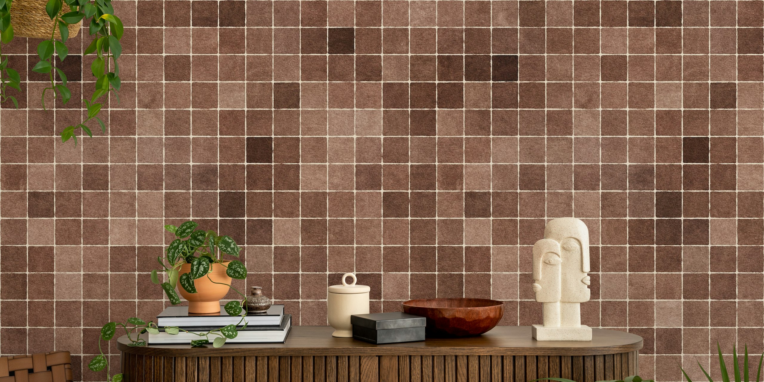 Mosaic - 002 - Cacao papier peint dans une pièce