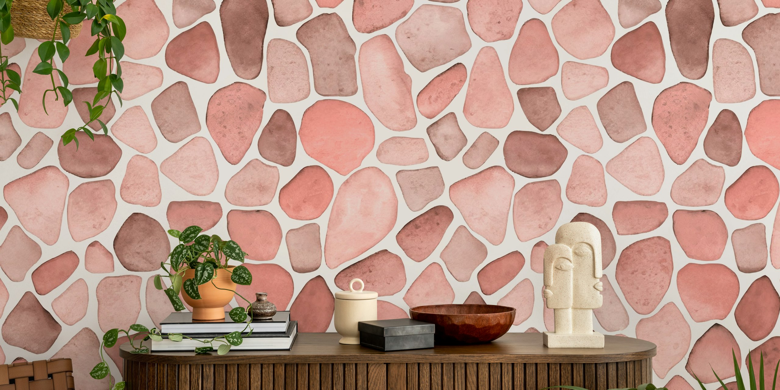 Ocean Vibe Seaglass Watercolor Pattern in a room