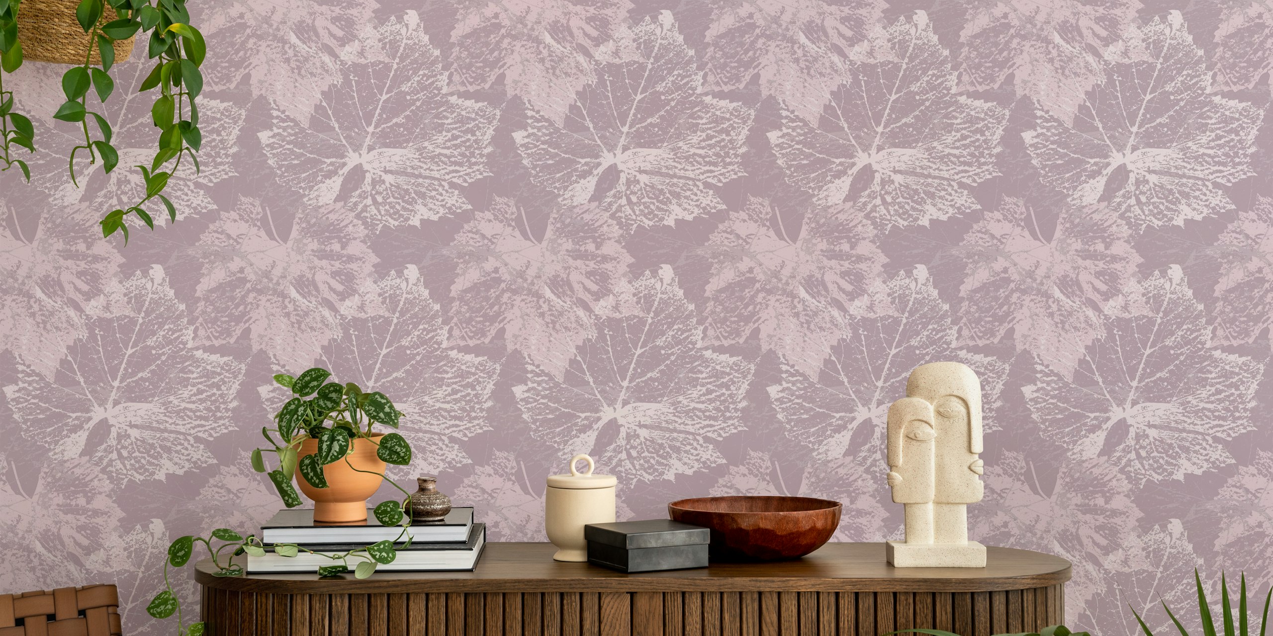 Summertime Leafes Wallpaper in een kamer