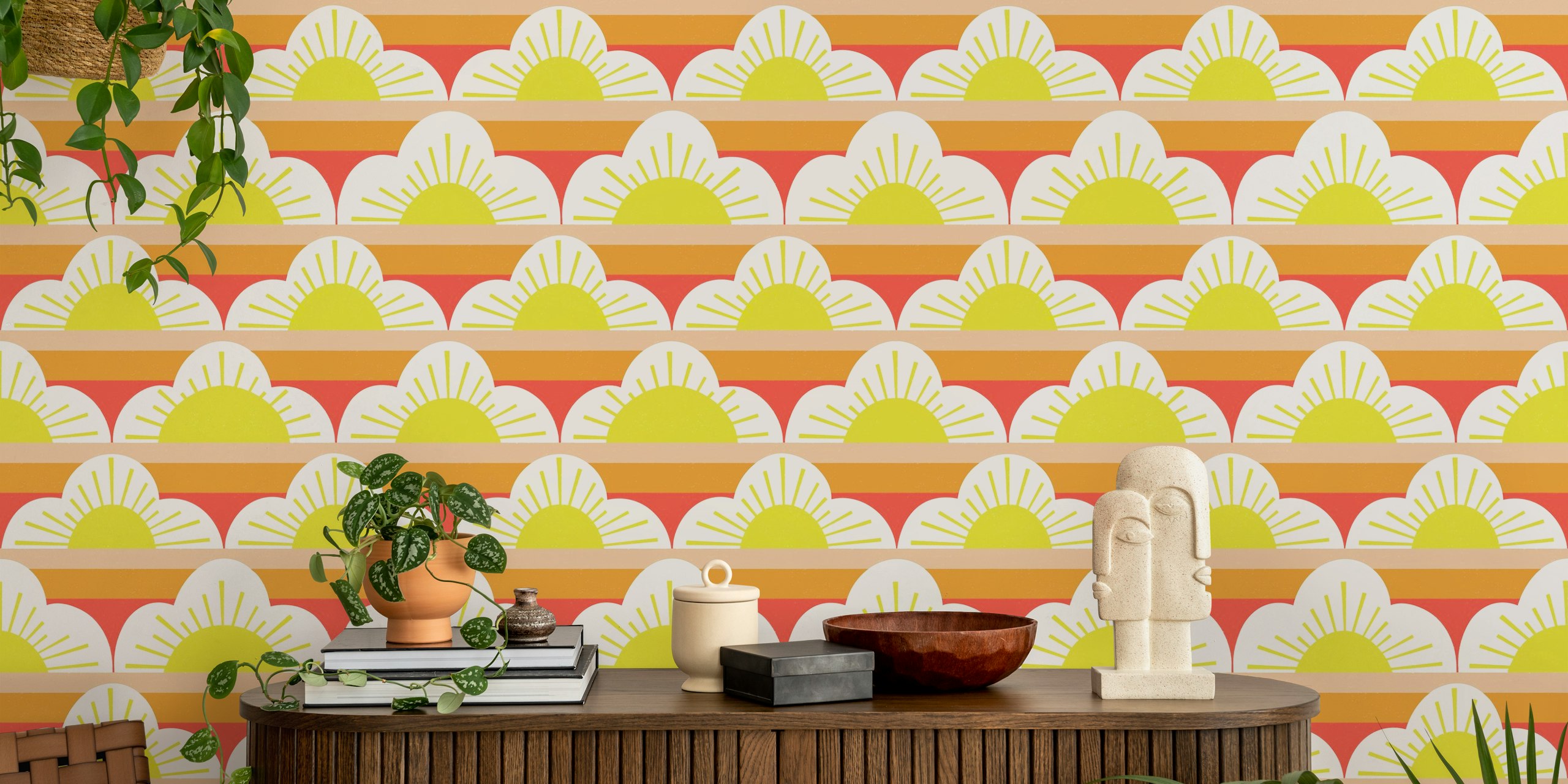 Behang Summer Sunset: Warm Waters in een kamer