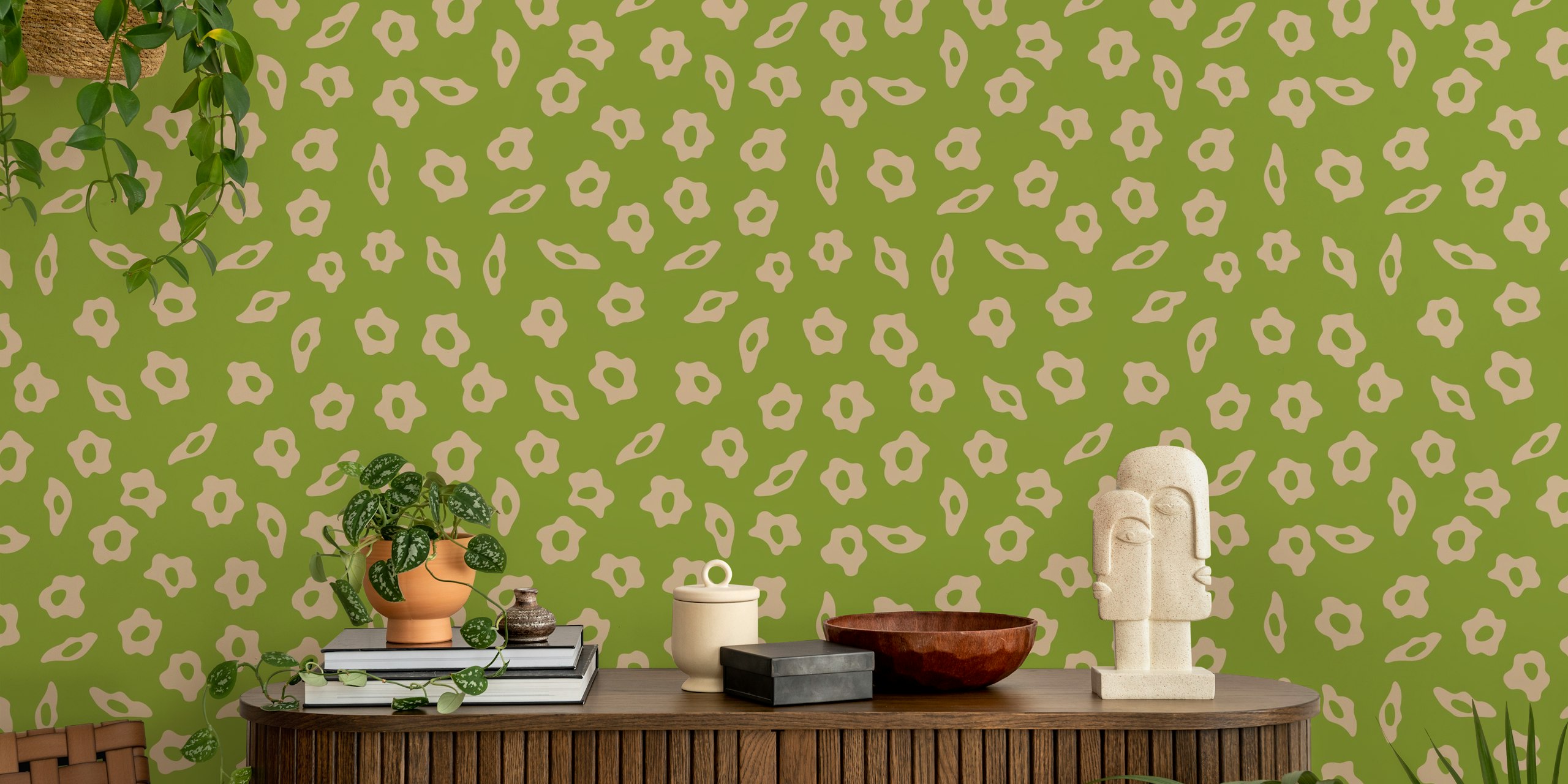 Cottage Blooms Papel Tapiz Floral En Una Habitación