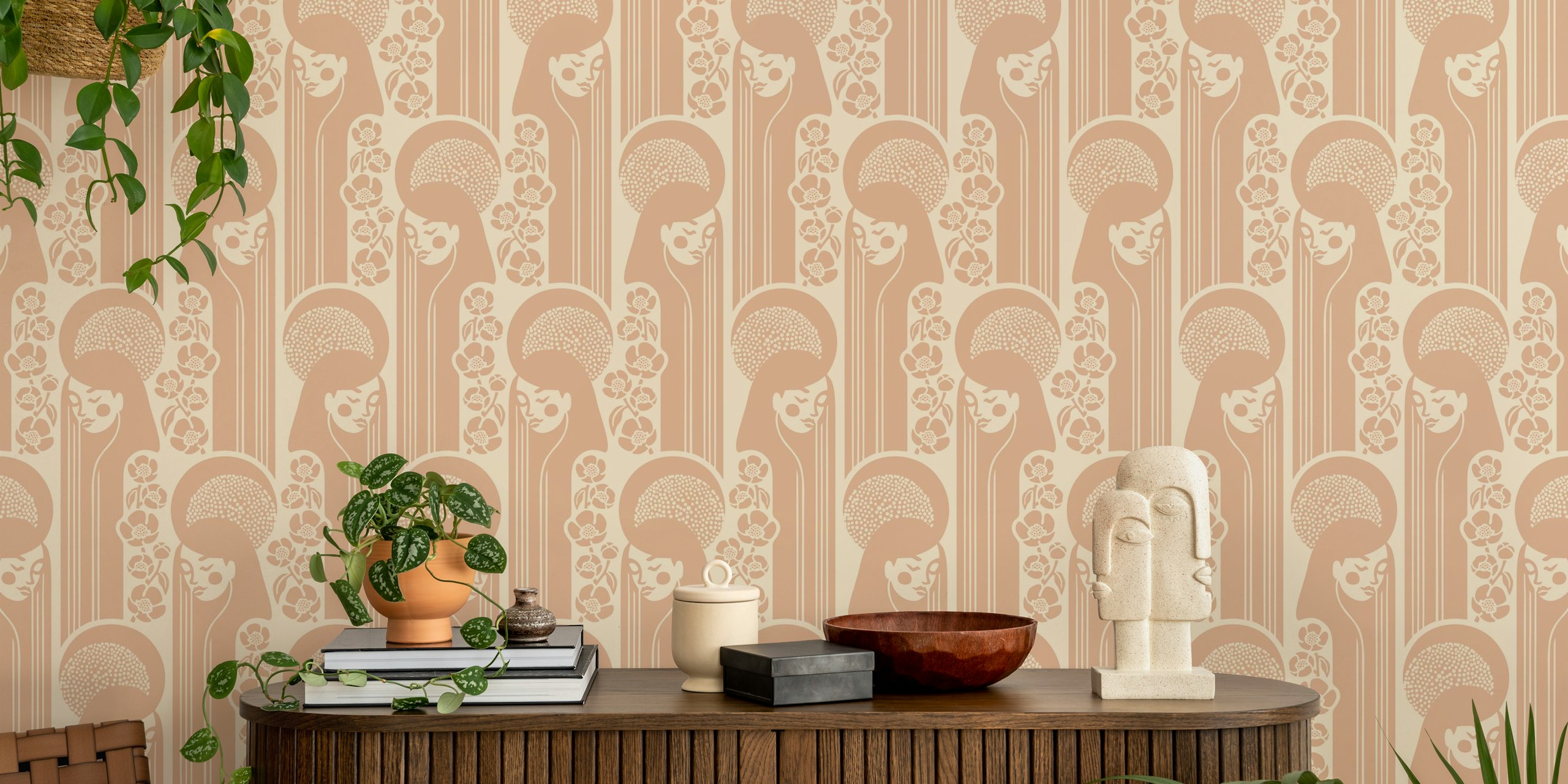 Flora goddess of flowers wallpaper in a room