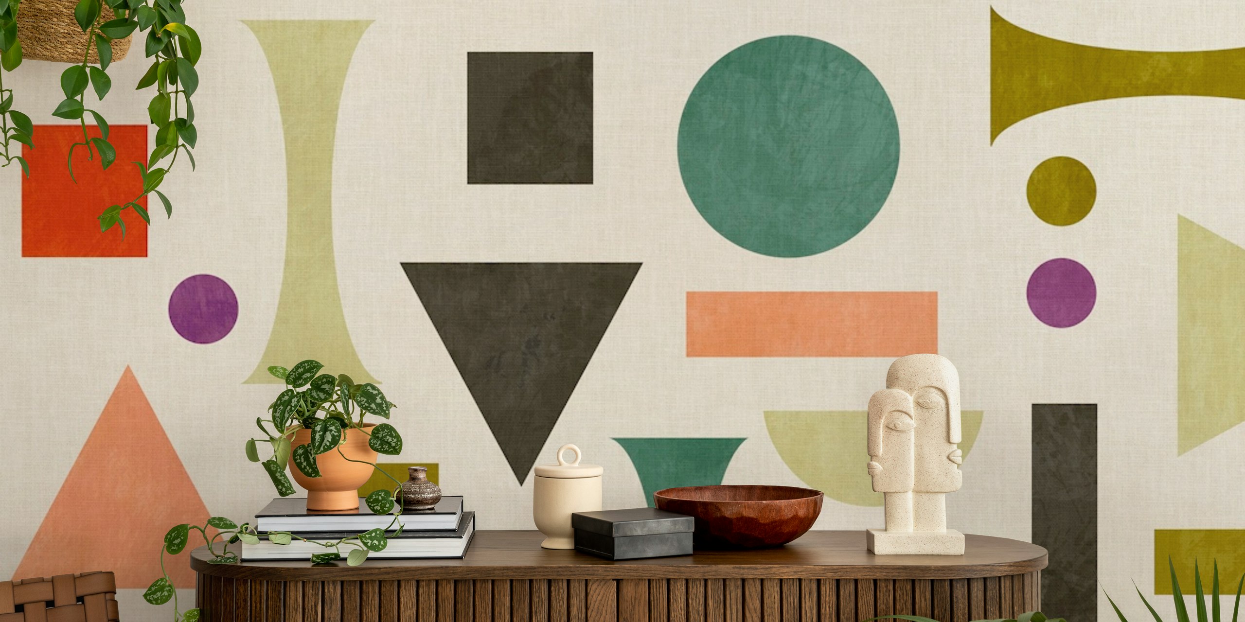 Playful summer tapetdesign i ett rum