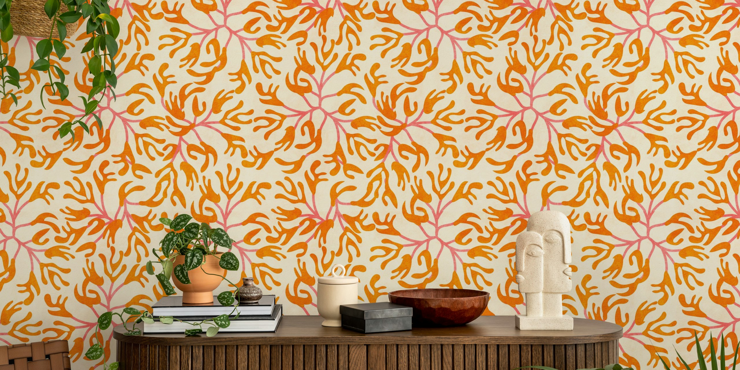 Kelp seaweed wallpaper design in a room