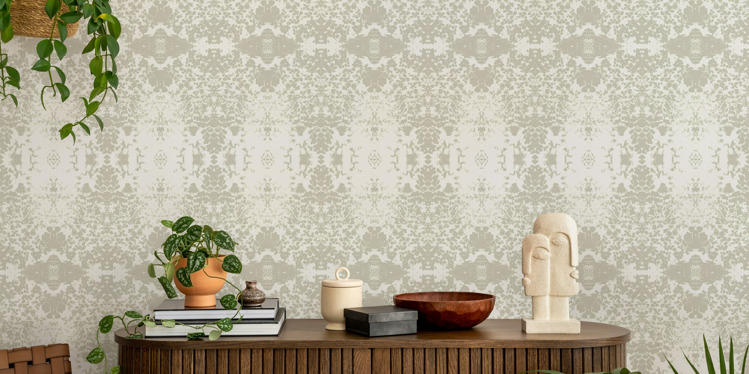 Abstract Nature Inspired Damask Touch - Grey