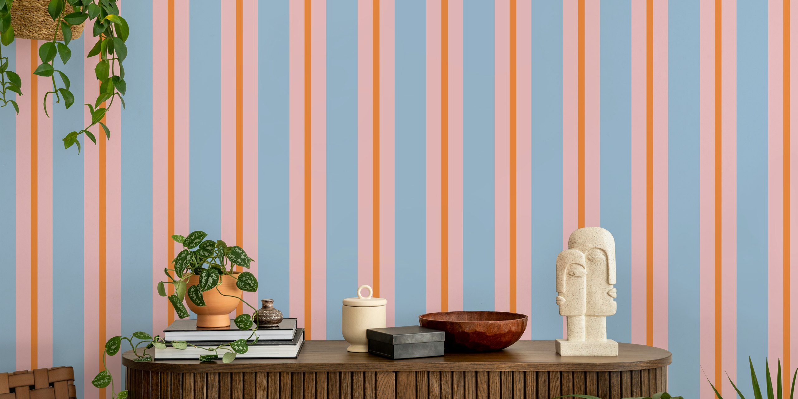 Charming Vertical Stripes wallpaper in a room