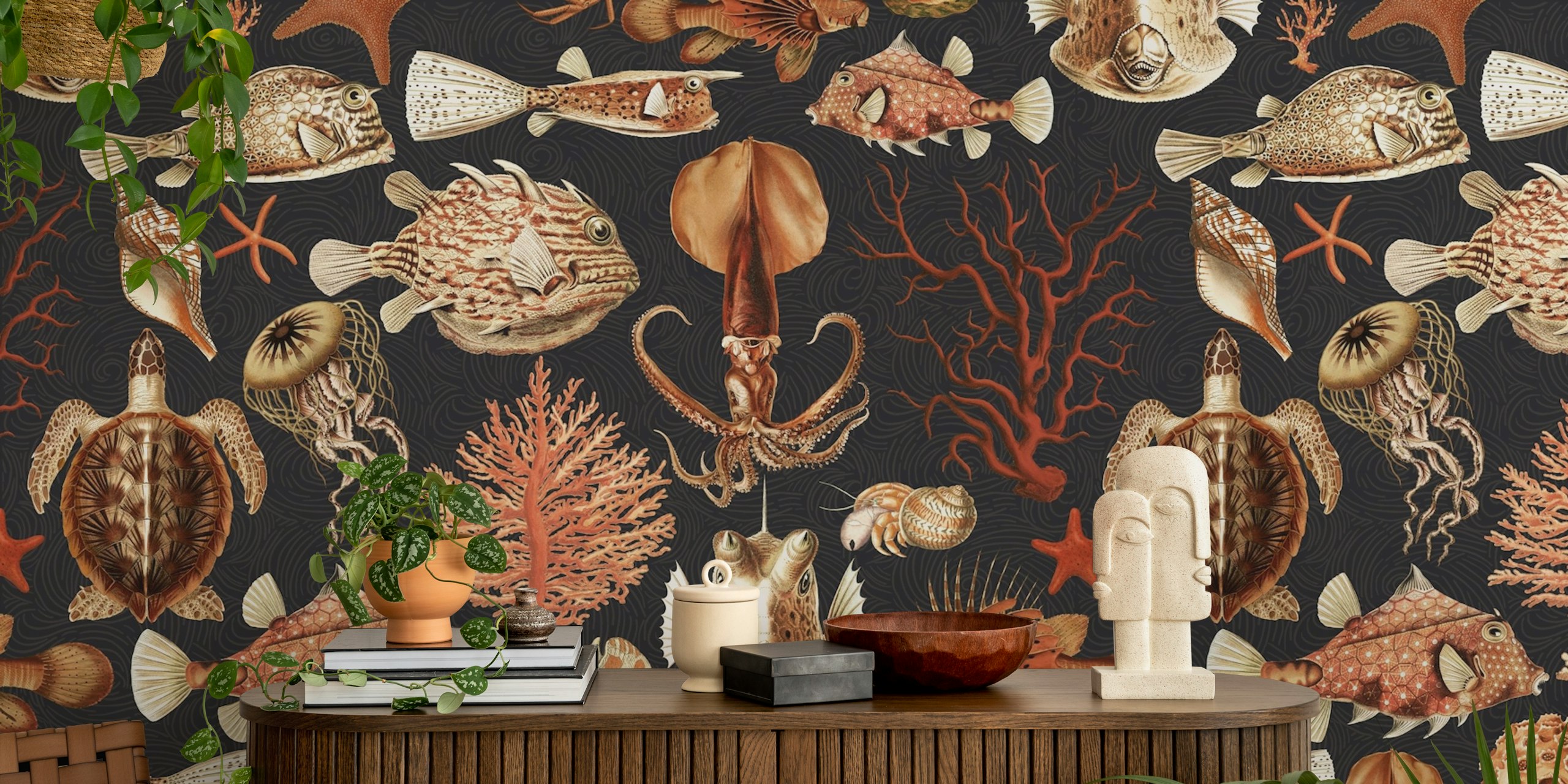 Papel de parede Majestic Oceania Marine Life em um quarto