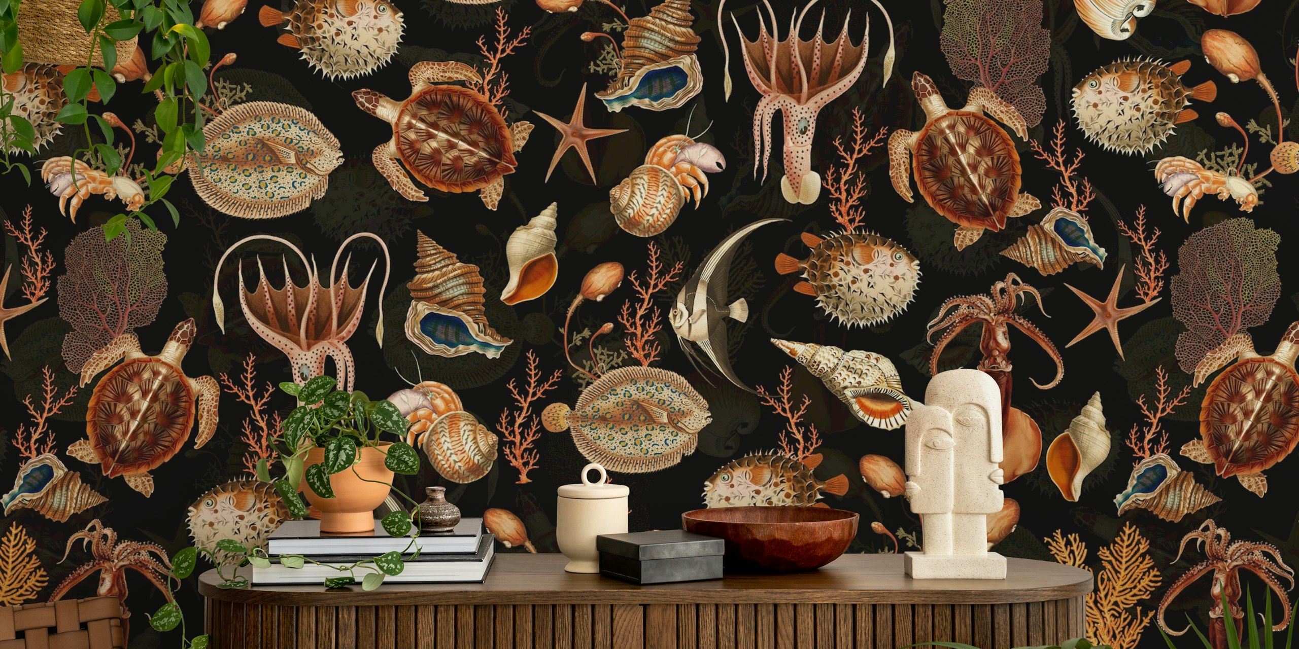 Oceania Marine Life Wonders-behang in een kamer
