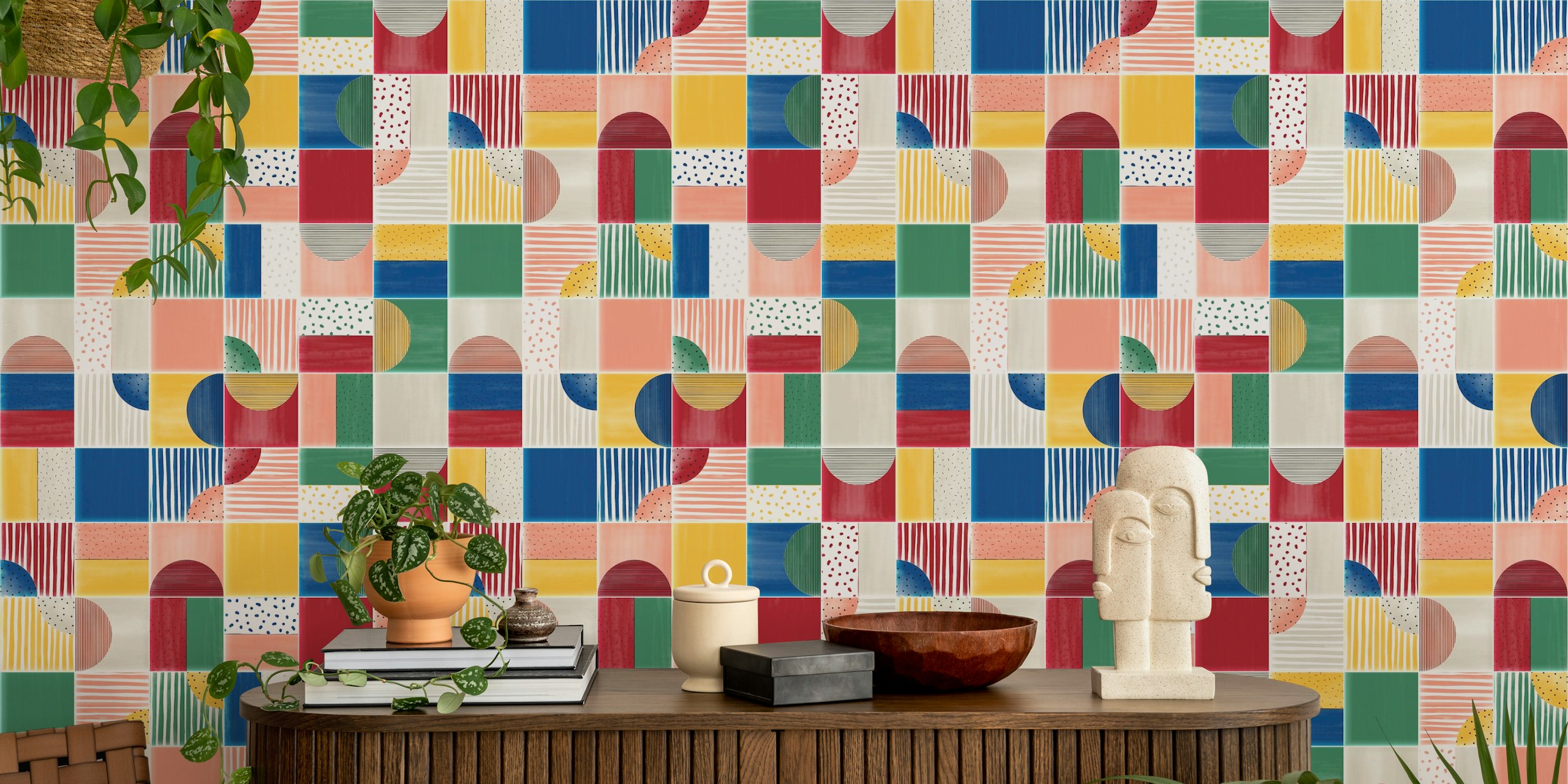 Tapeta Painted Modern Ti.es Fiesta v místnosti