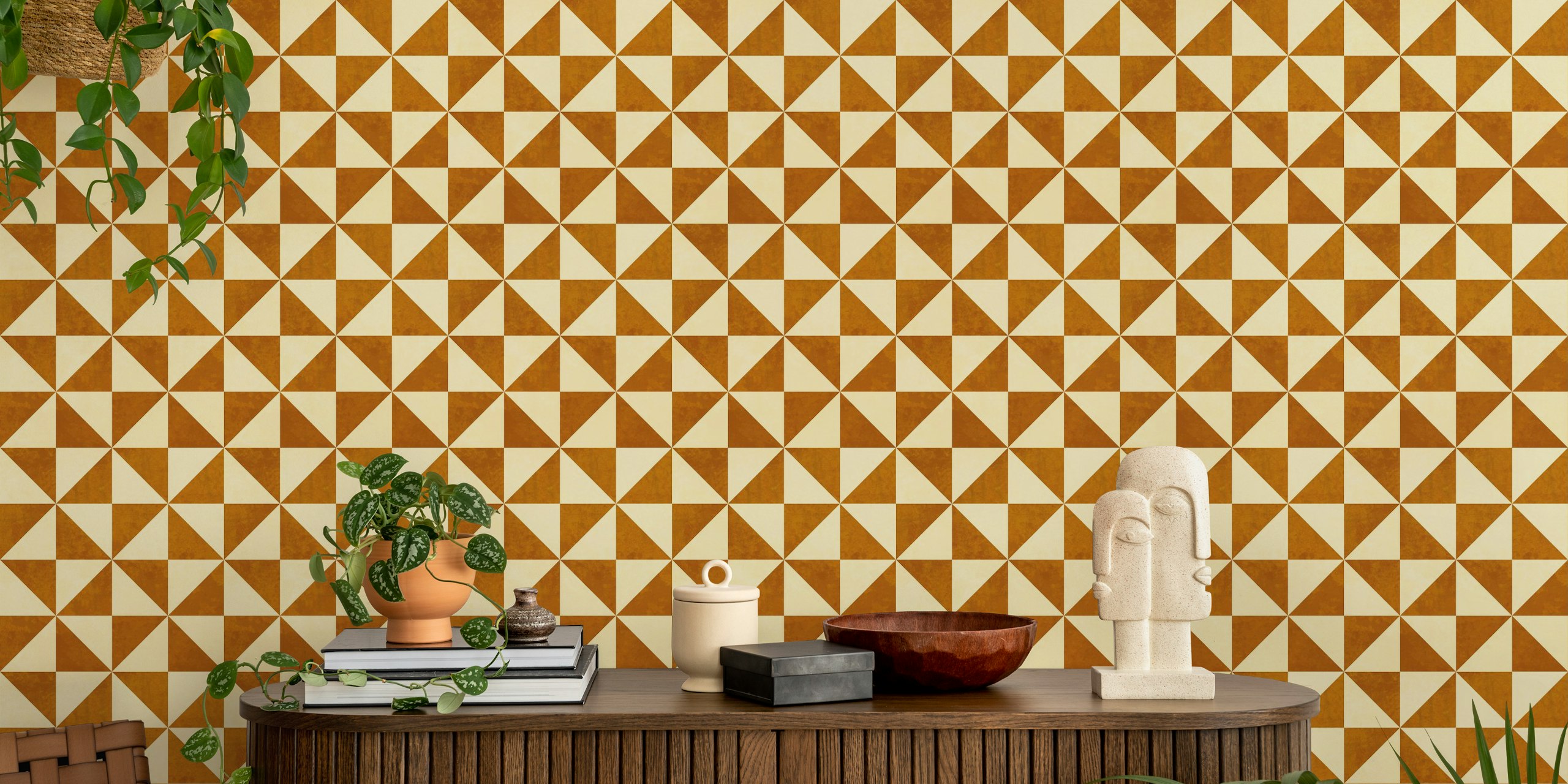 Rustic Geometric Mosaic Tiles w pomieszczeniu
