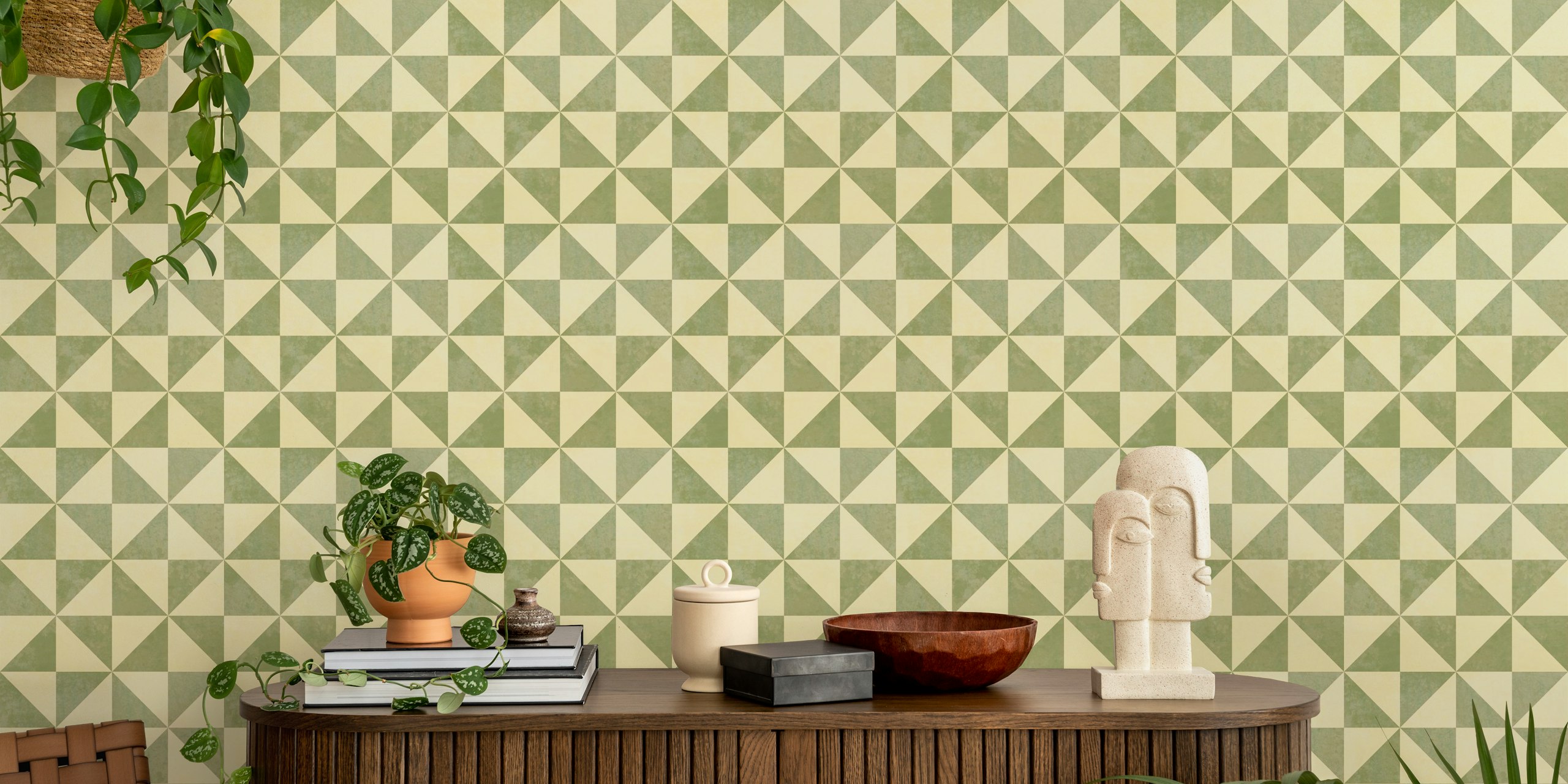 Rustic Geometric Mosaic Tiles huoneessa