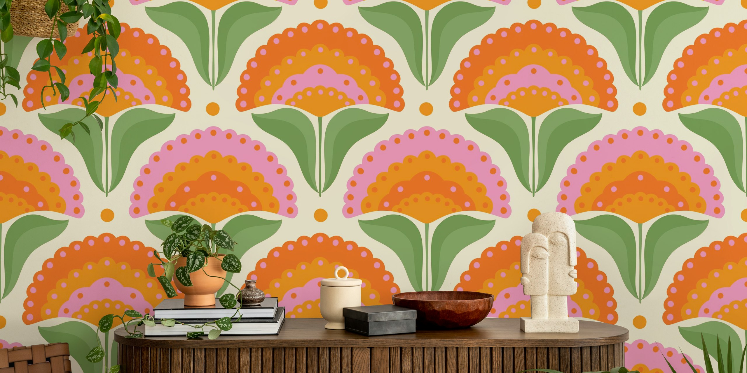 Floral Majesty Decor wallpaper in a room