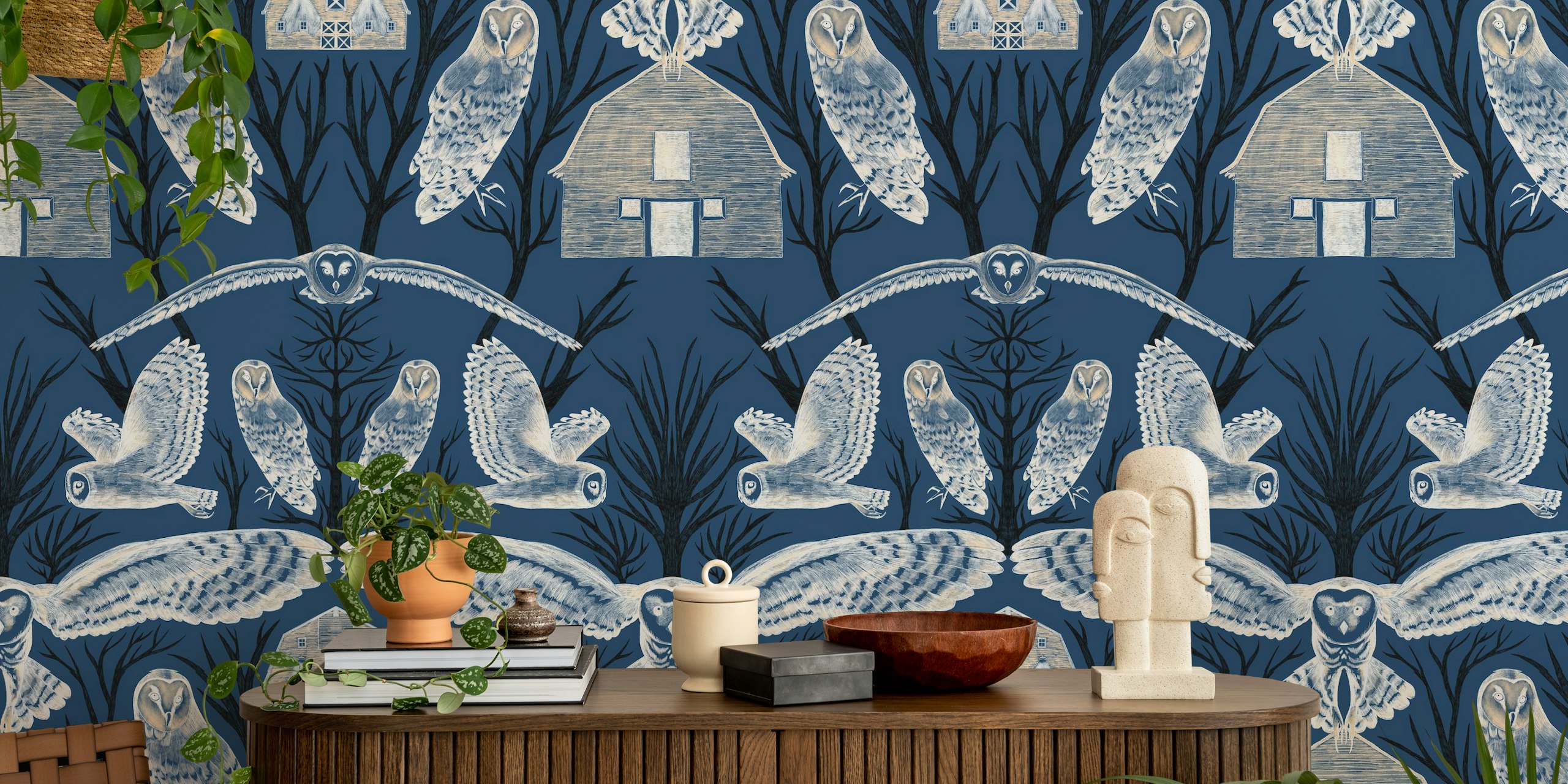 Tapeta Midnight Owl Haven v pokoji