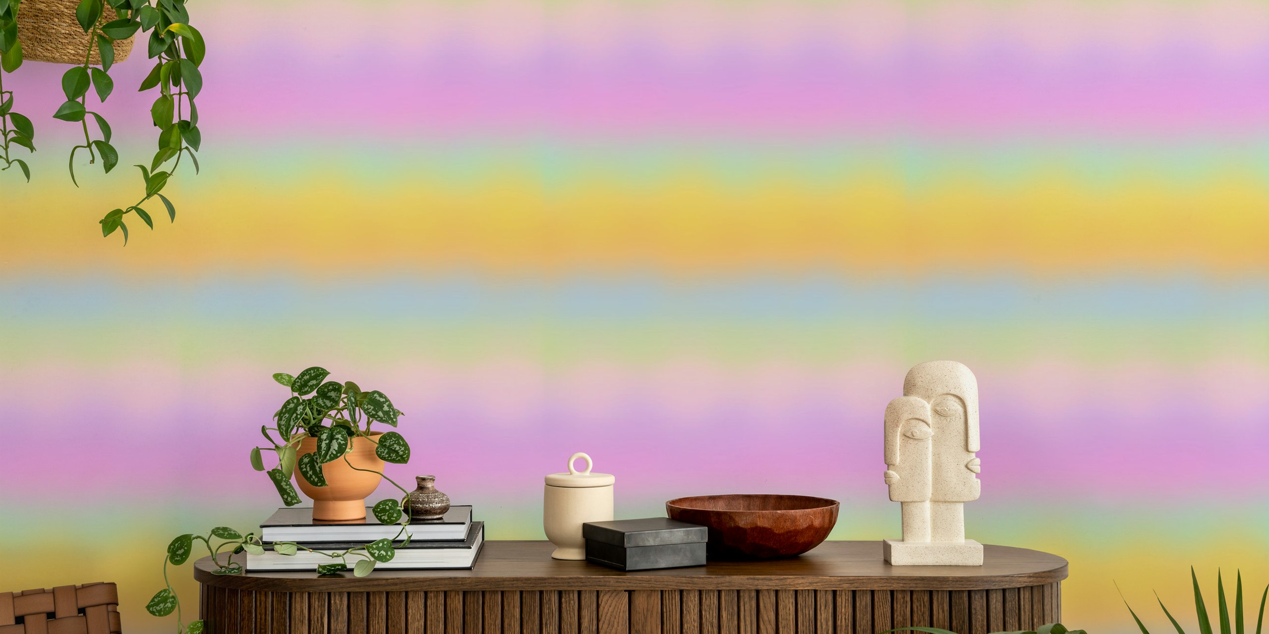 Soft Rainbow Hues wallpaper in a room