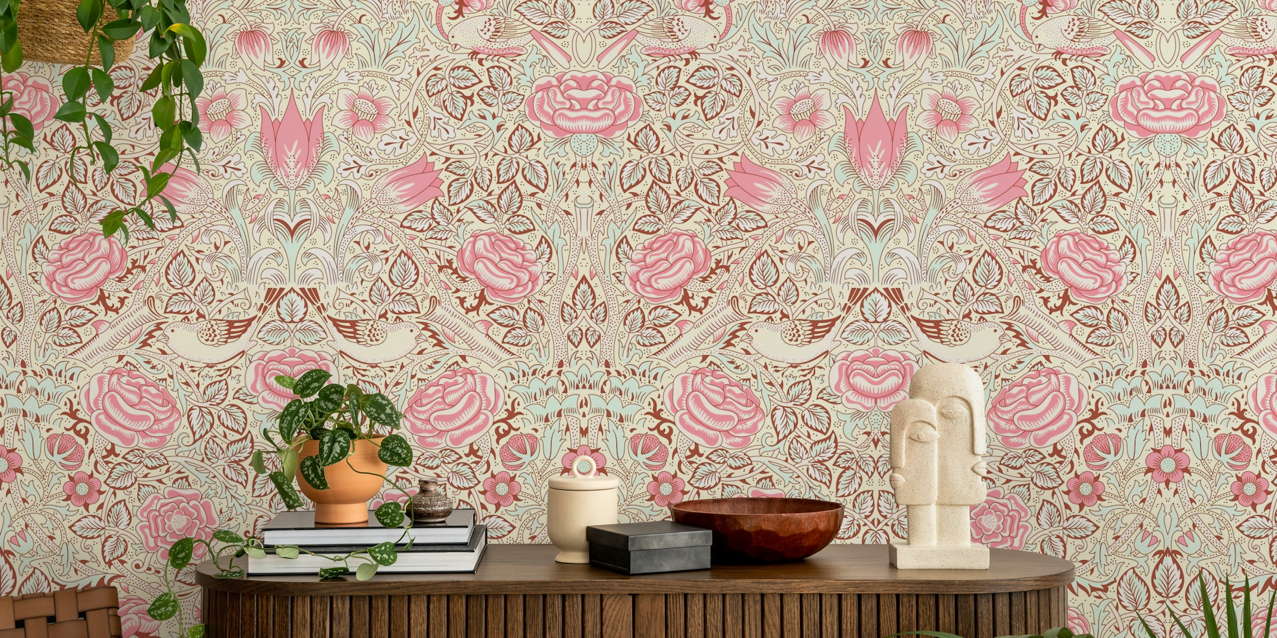 Victorian Rose 10 blommönsterdesign i rum