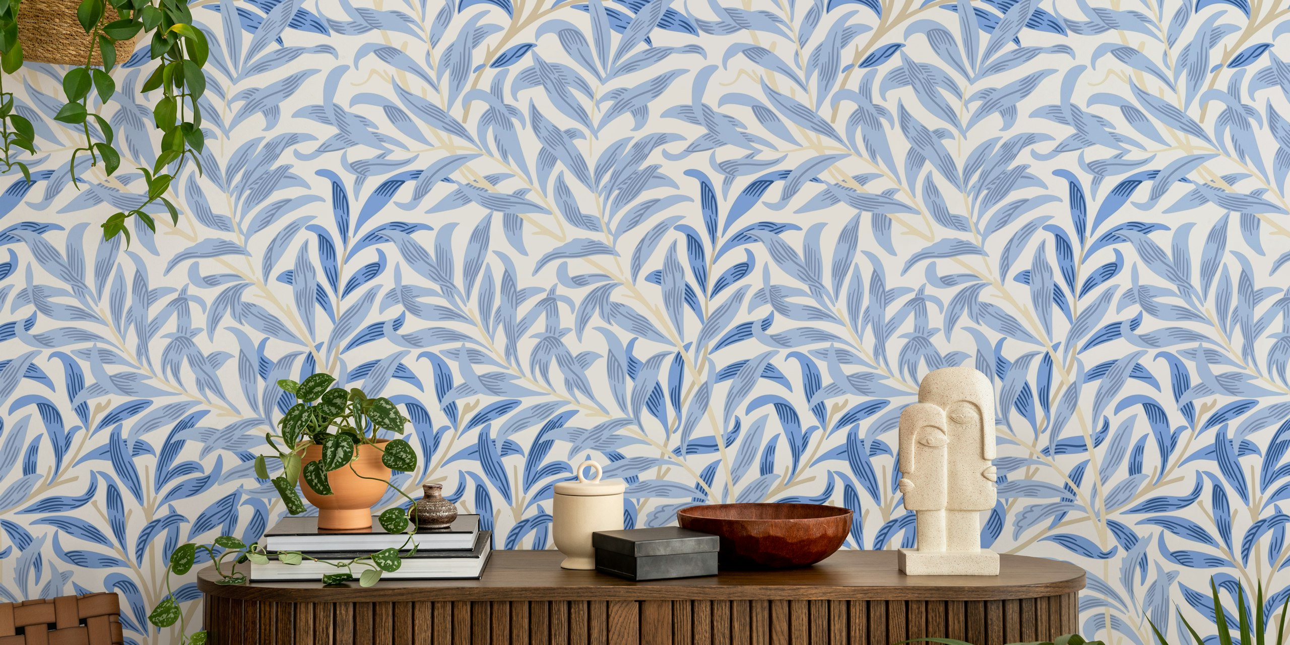 Victorian Willow Boughs 5 wallpaper design in room
