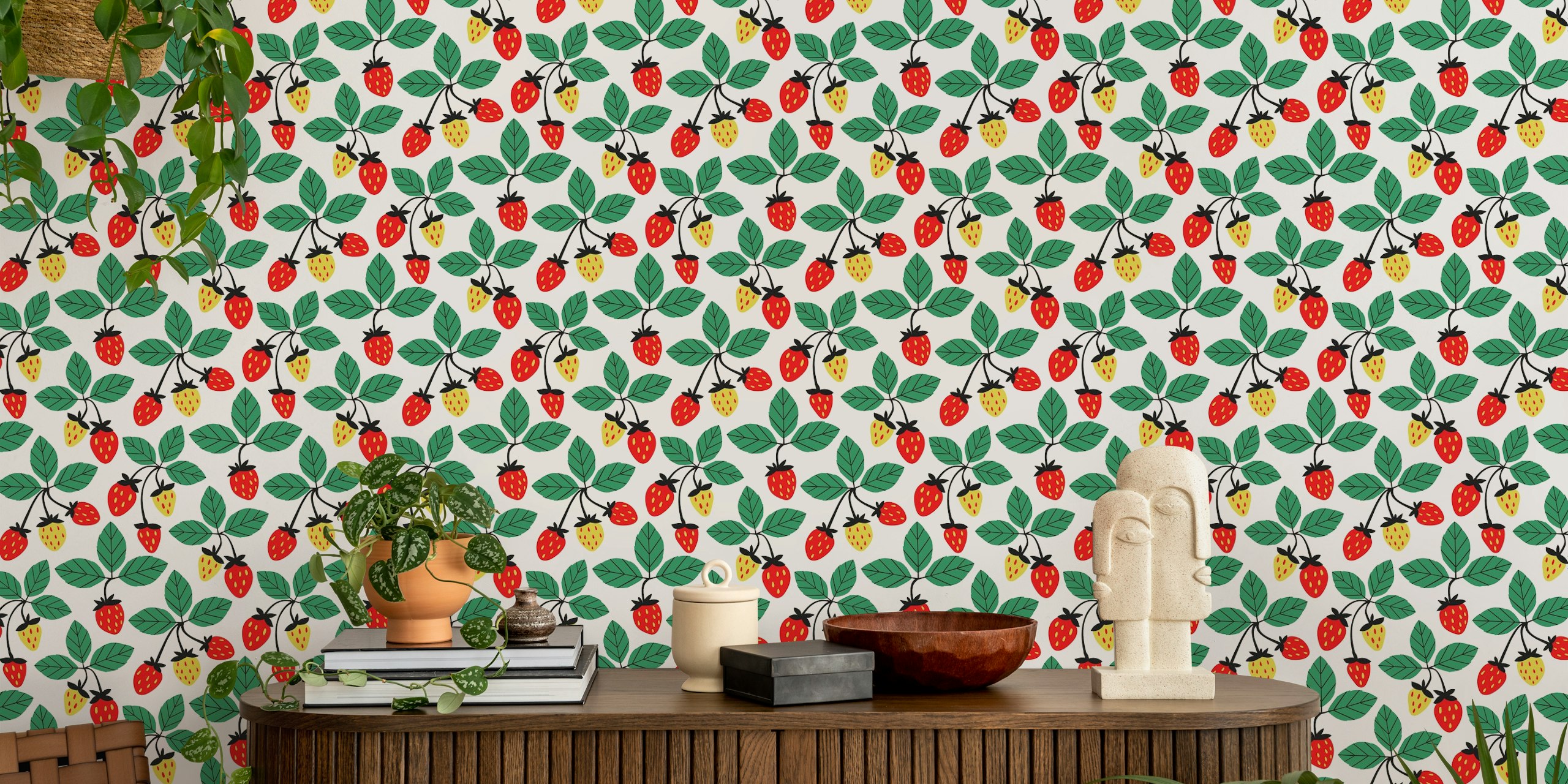 Strawberry Patch tapet i et rom