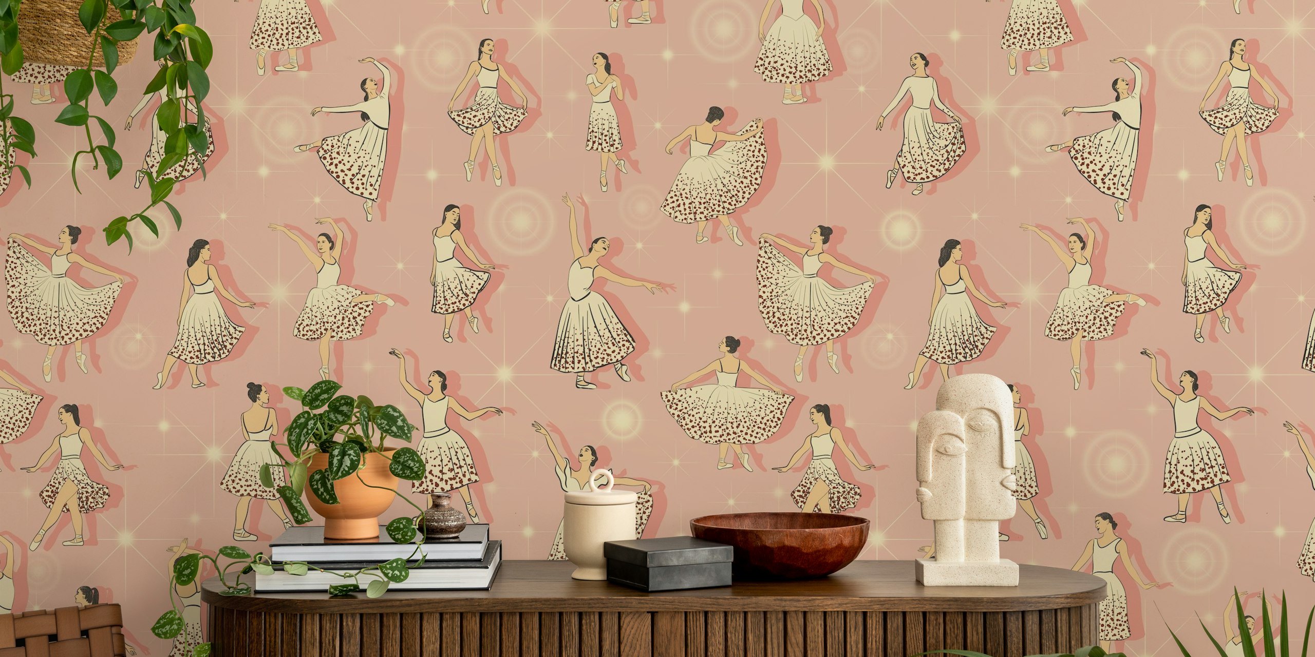 Ballet dancers wallpaper in a room