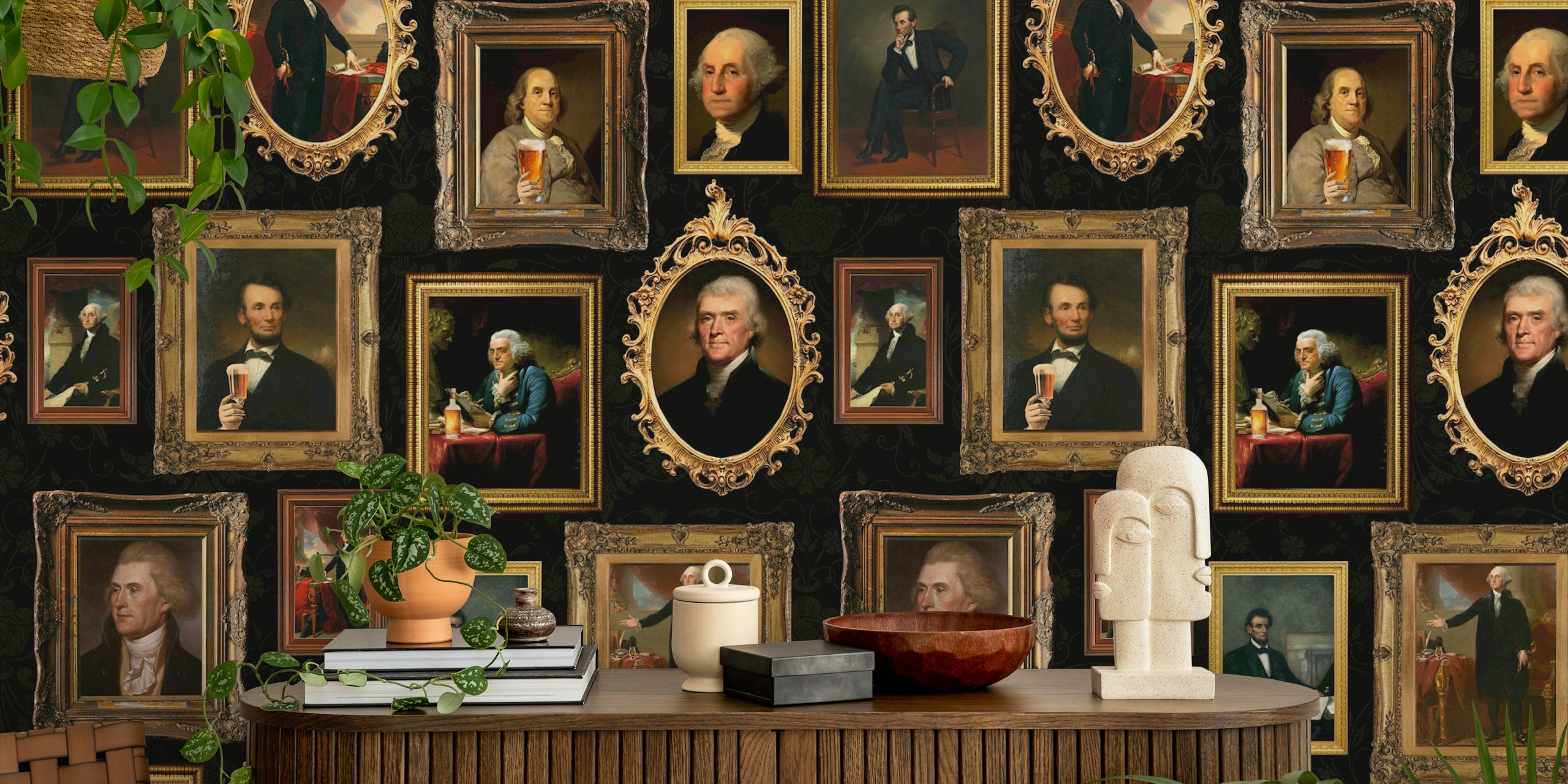 Museum Wall - American Presidents papier peint dans une pièce élégante