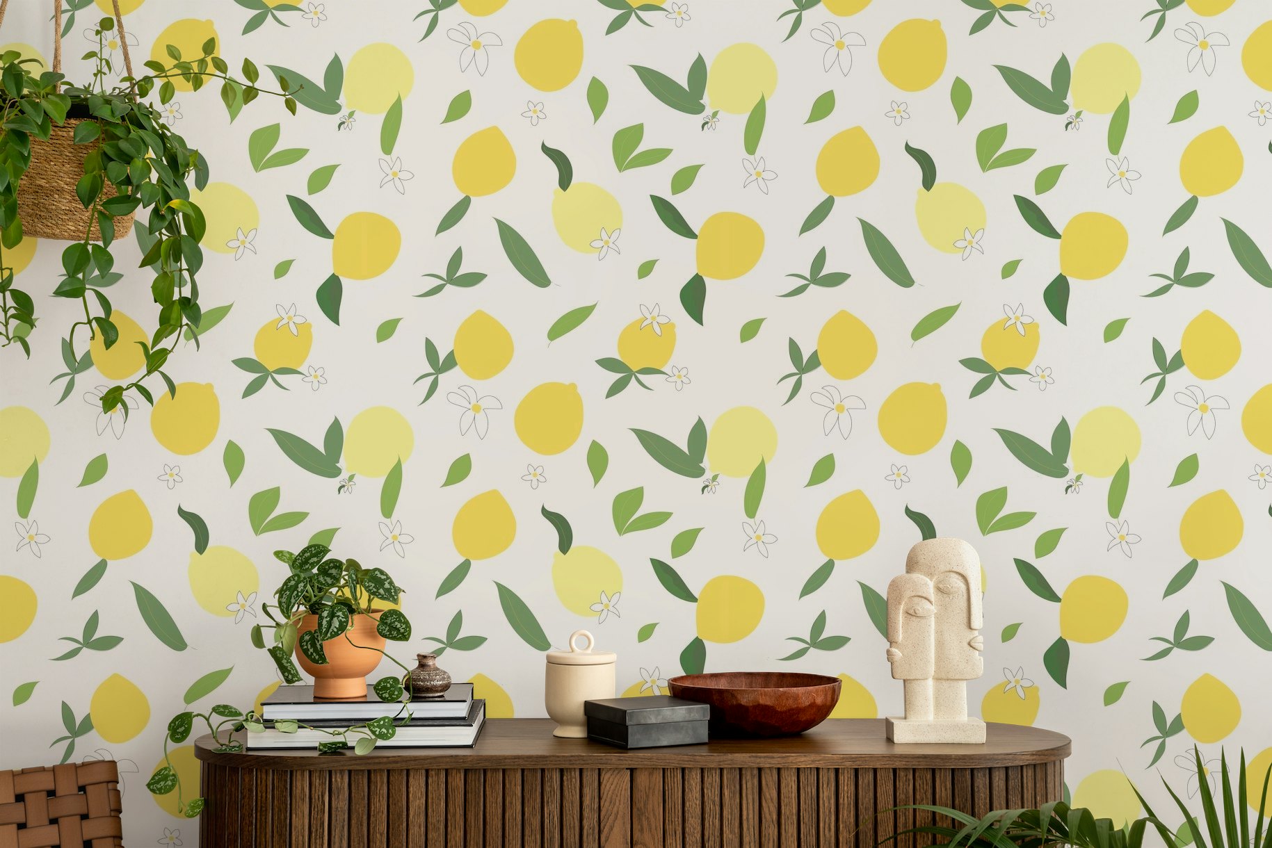 Lemons Illustrations Seamless Fabric Design Wallpaper - Buy Online at ...