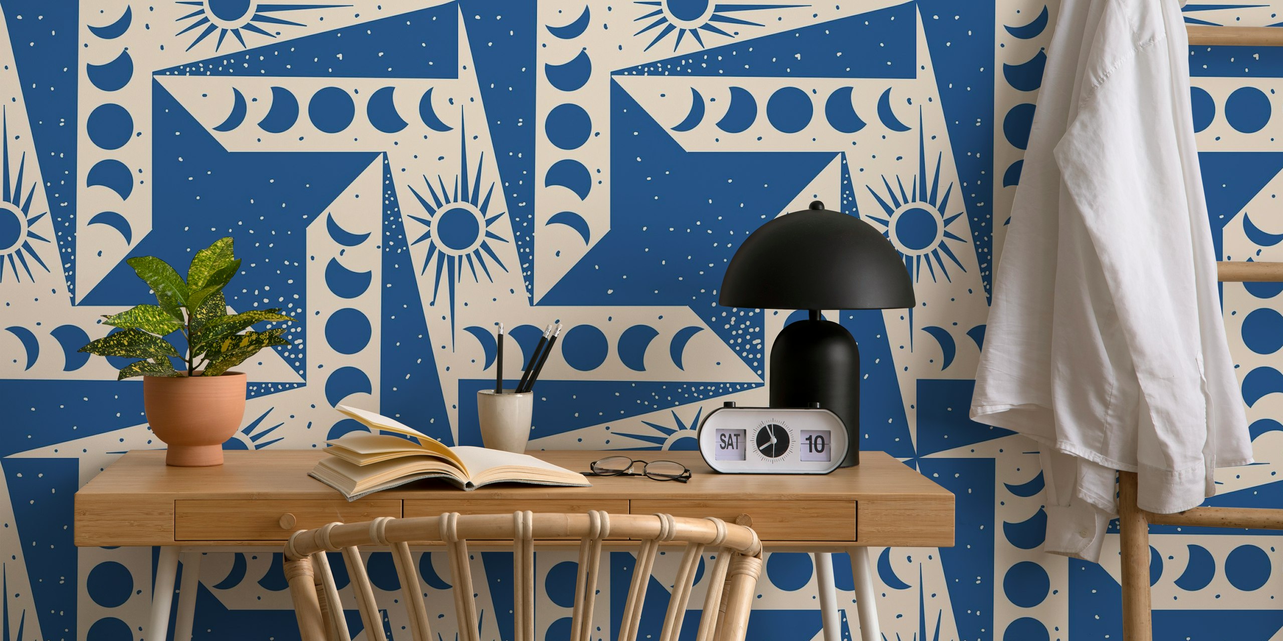 Celestial Blue Harmony wallpaper in a room