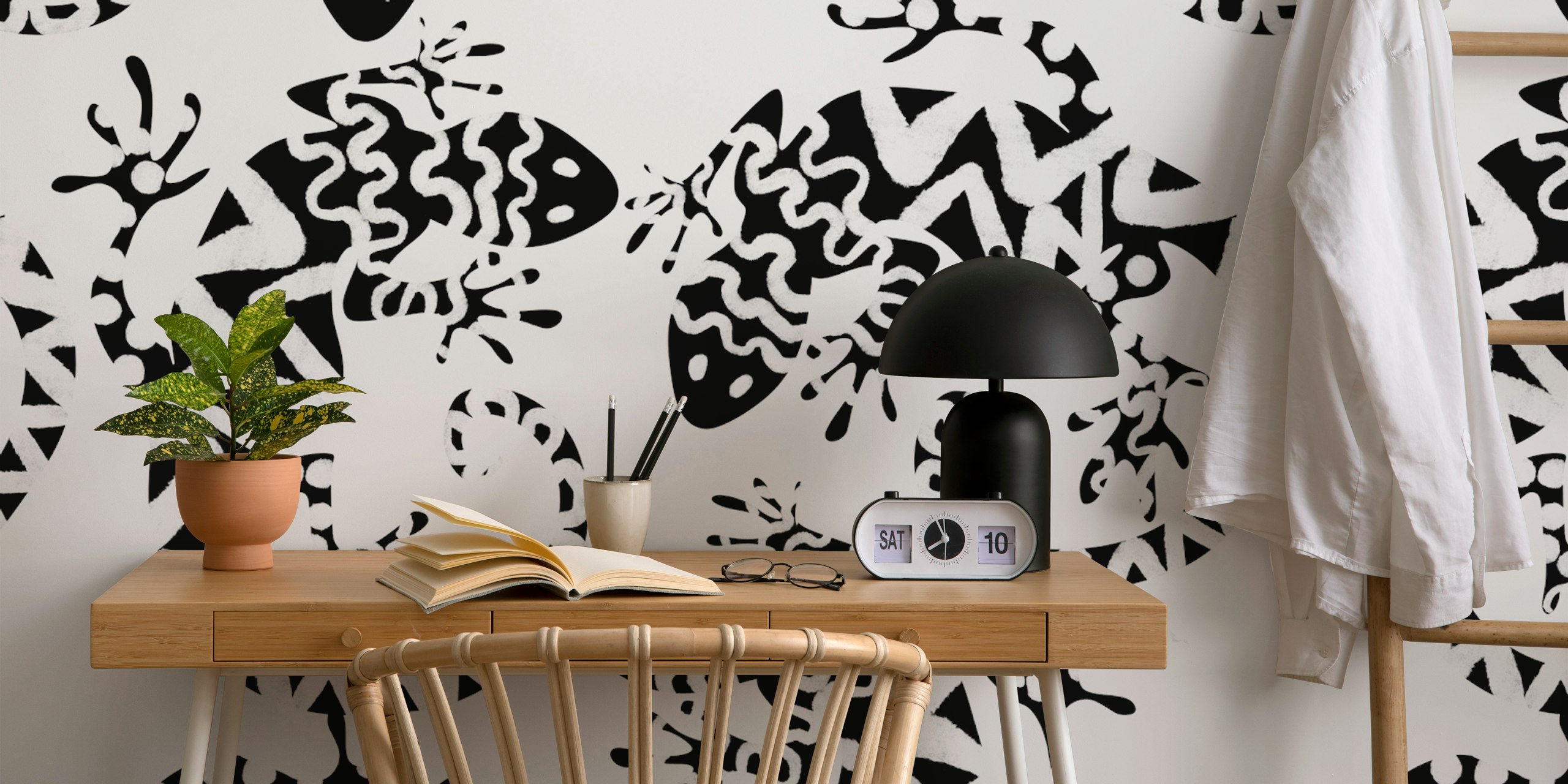 Design de papier peint Gecko affiché dans une pièce