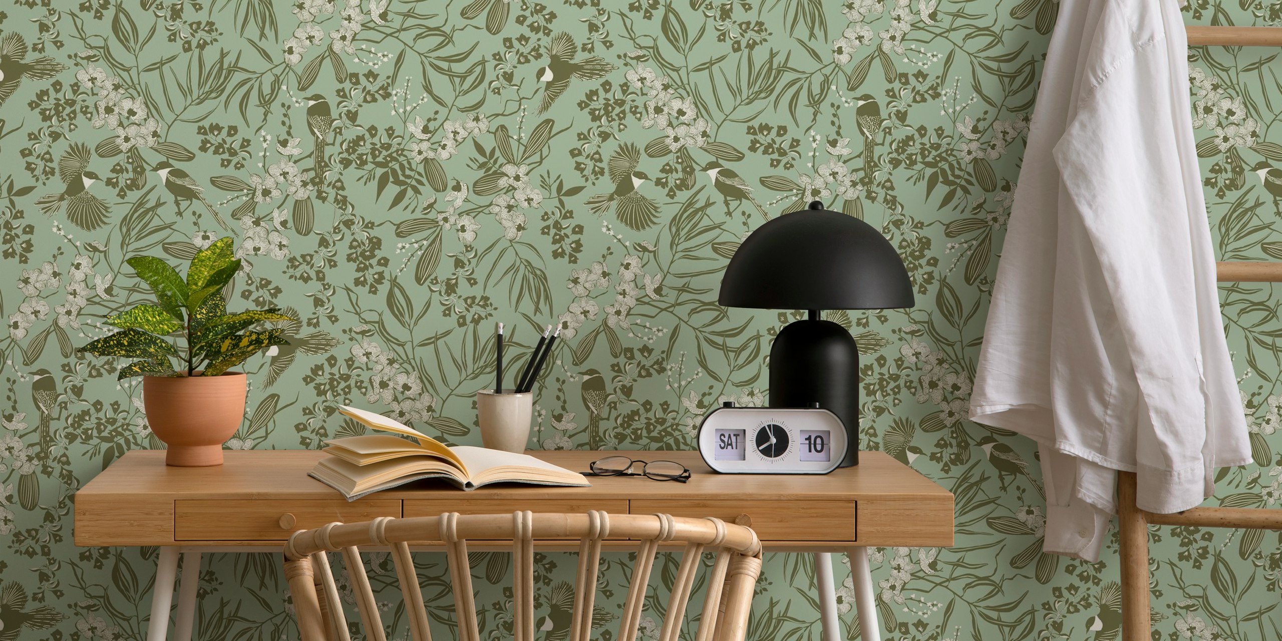 Magpie Floral Blooms tapet i et rum