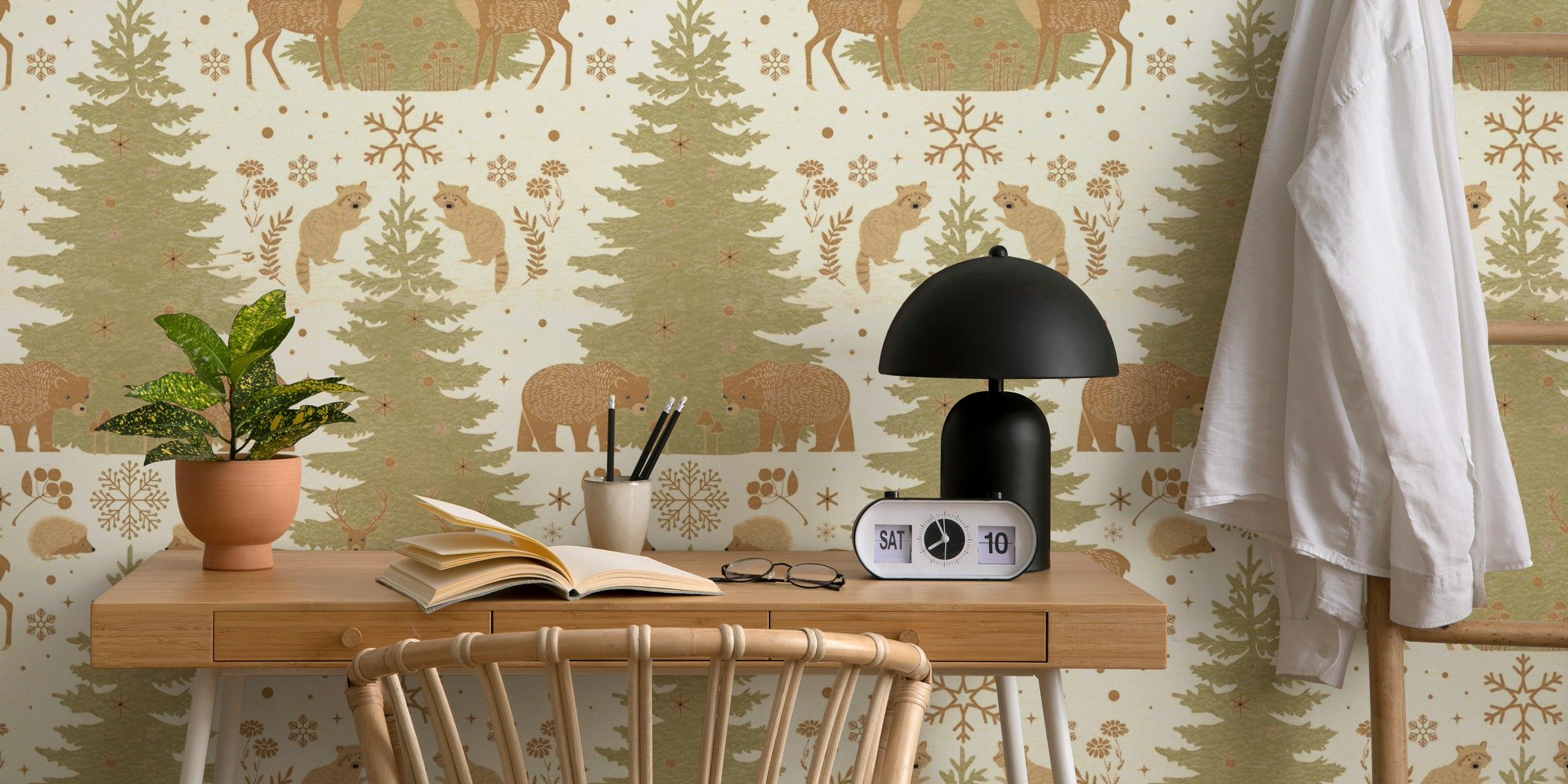 Design tapety Cozy Cabin Wildlife