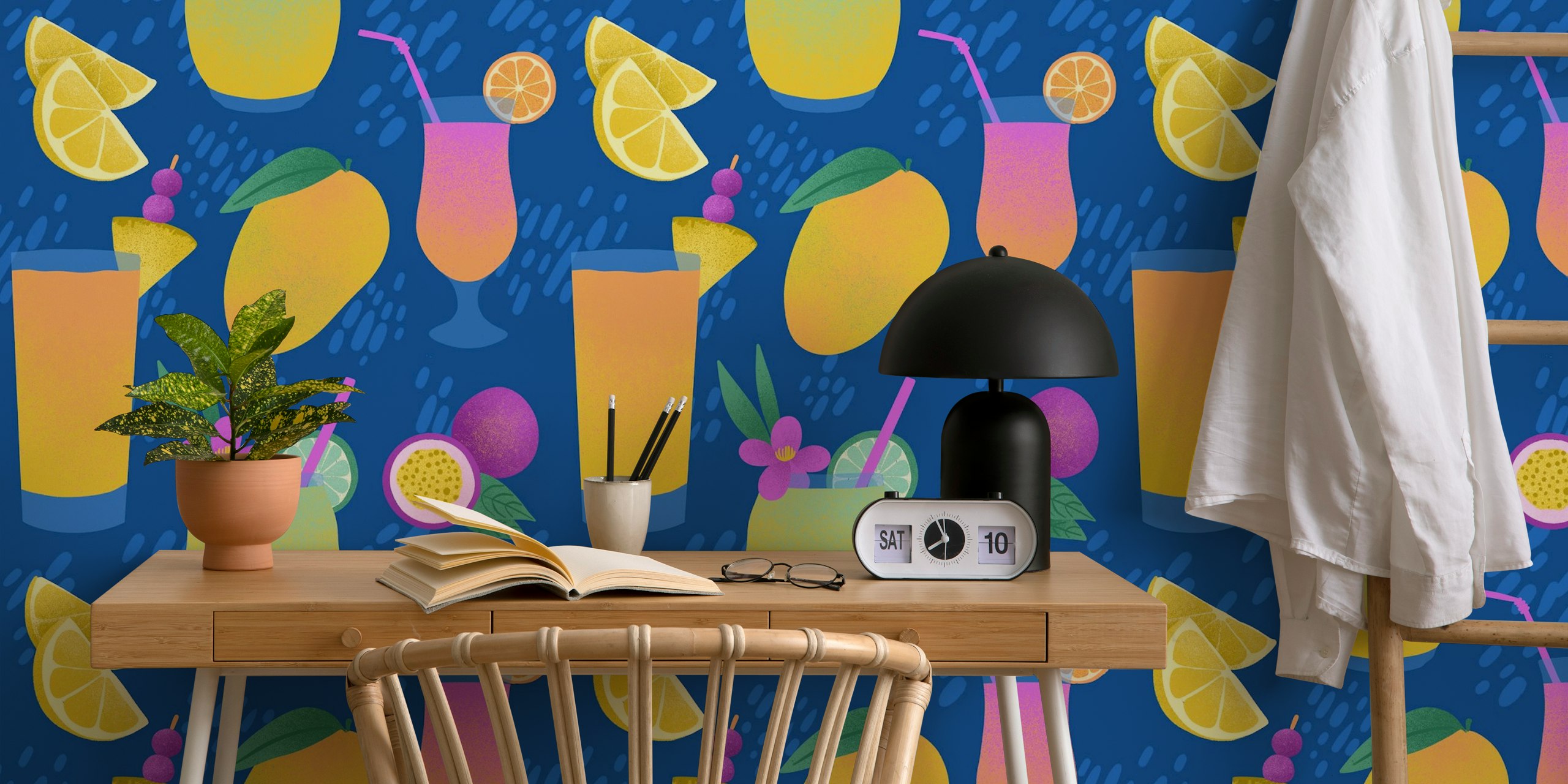 Tropical cocktails wallpaper design