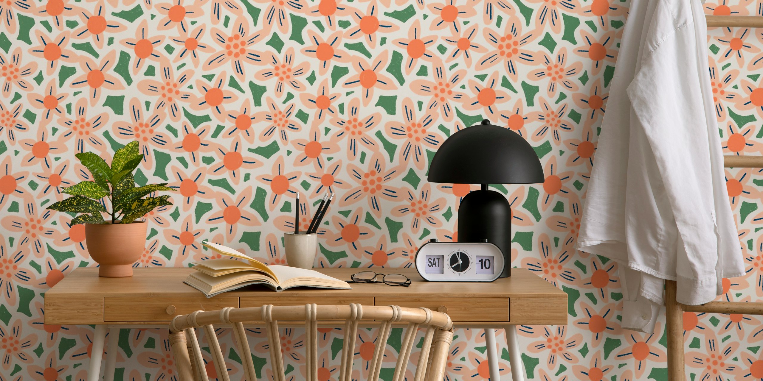 Kahveh (peach) papel pintado en un ambiente