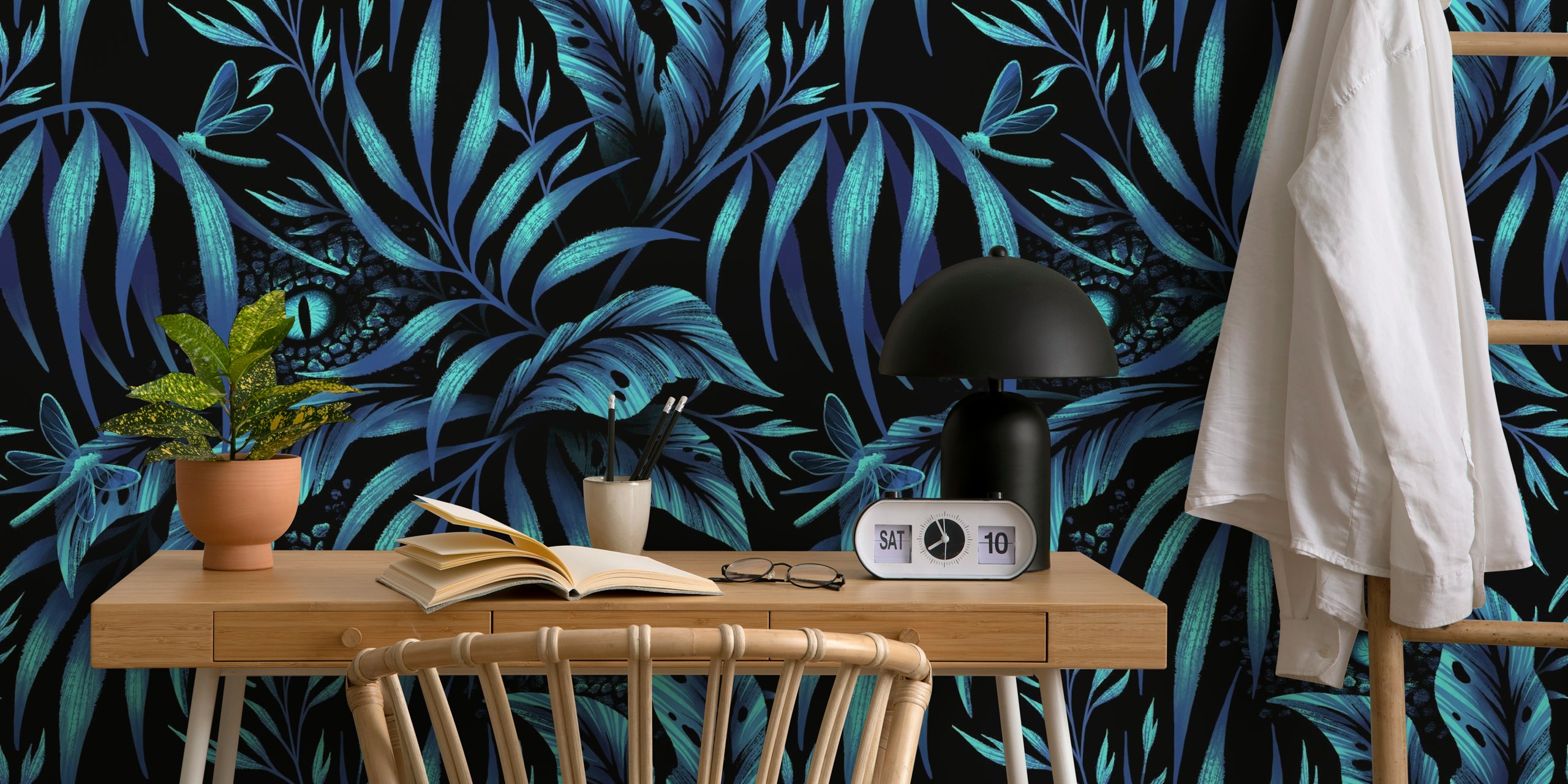 Design tapety Jurassic Jungle Blue