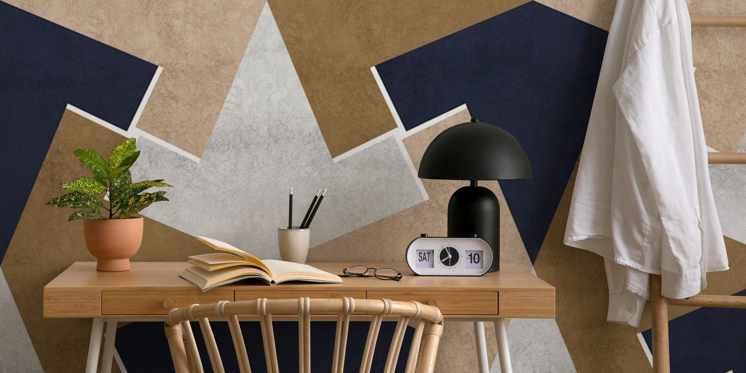 Earthy tones wallpaper pattern in a room