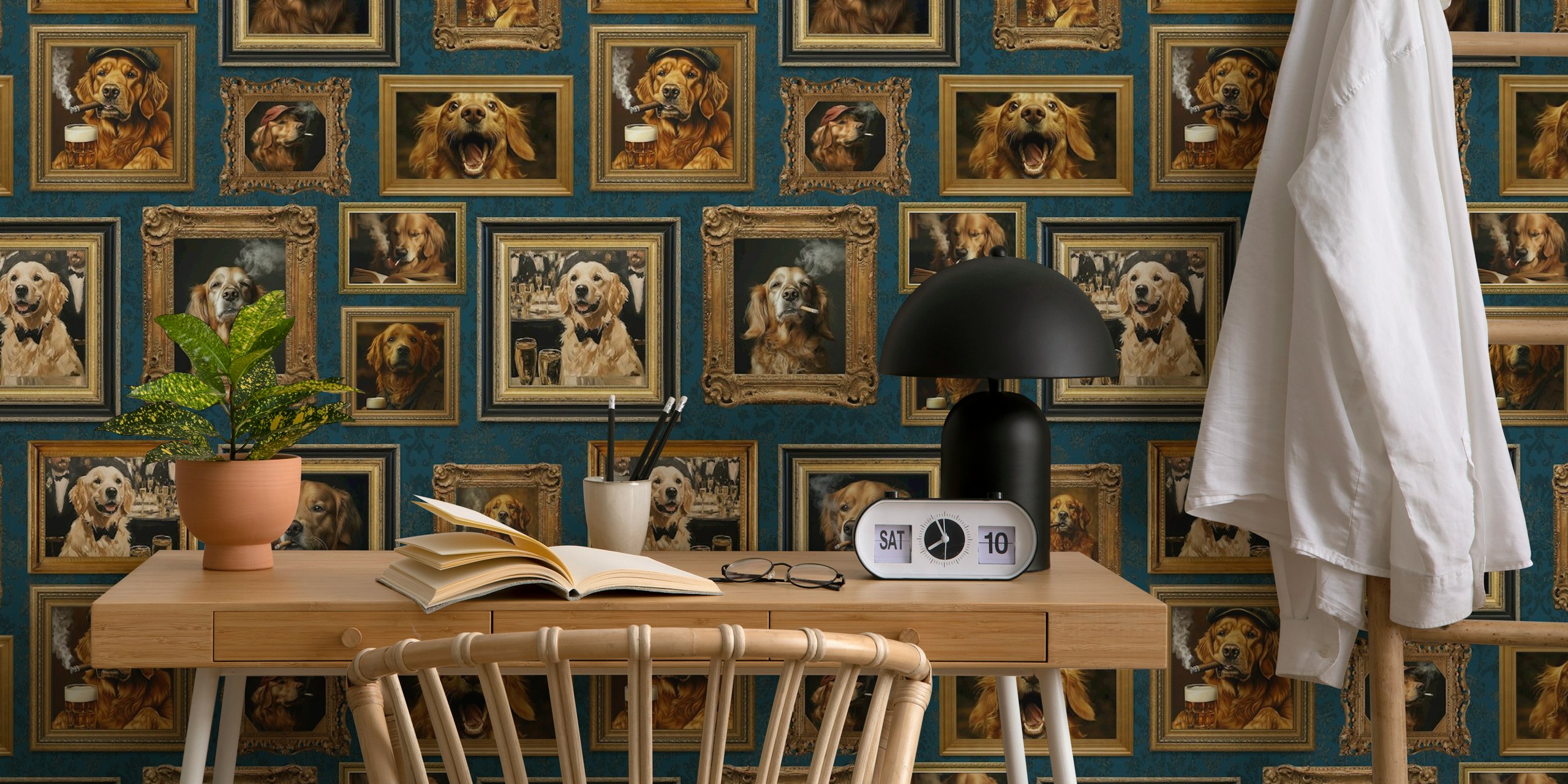 Carta da parati Golden retriever in una stanza