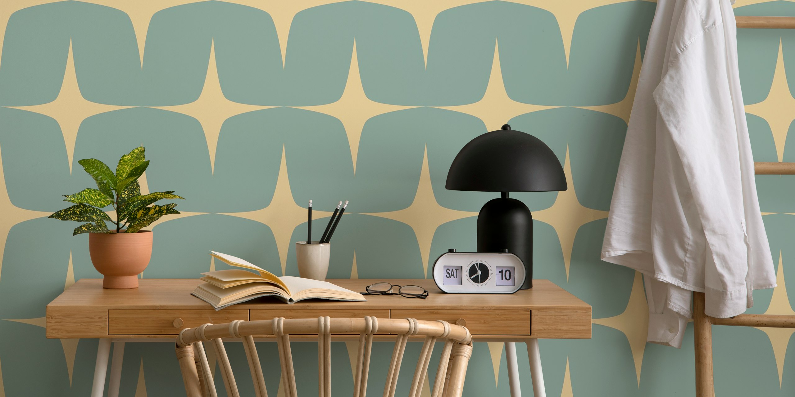 papier peint 50s Atomic Starburst dans une pièce