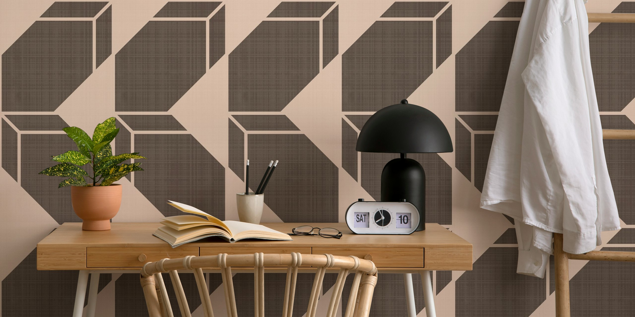 Earthy Minimal Balanced Cheater Quilt wallpaper